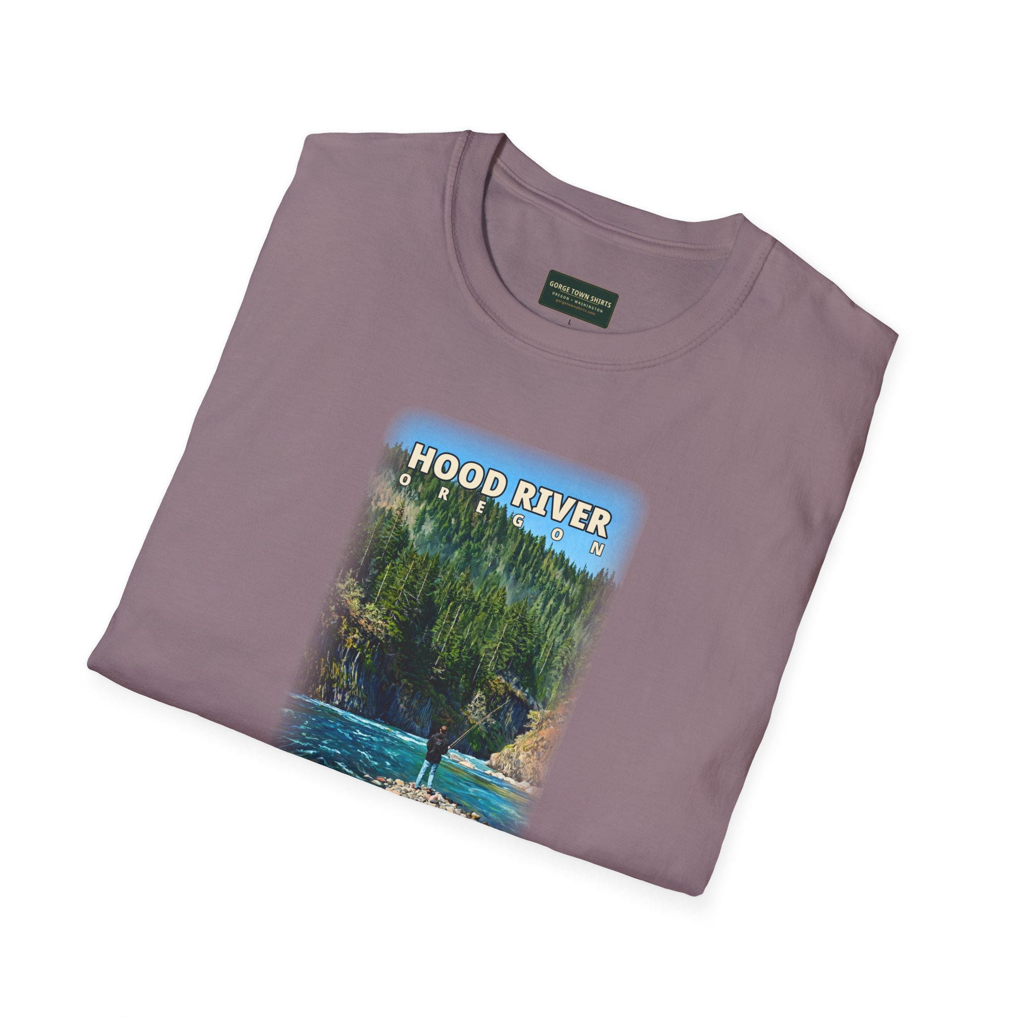 Hood River Oregon Angler T-Shirt - Image 45