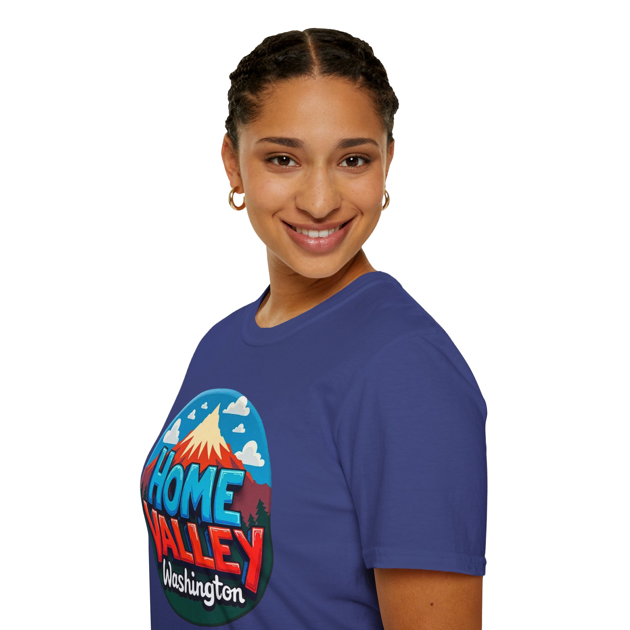 Home Valley Washington T-Shirt – Retro Mountain Badge Graphic - Image 52