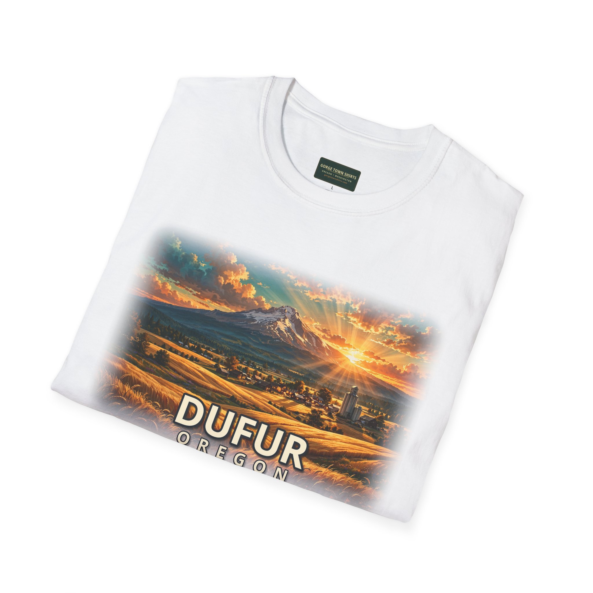 Dufur Oregon T-Shirt – Epic Hour Wheat Fields Mount Hood Graphic - Image 3
