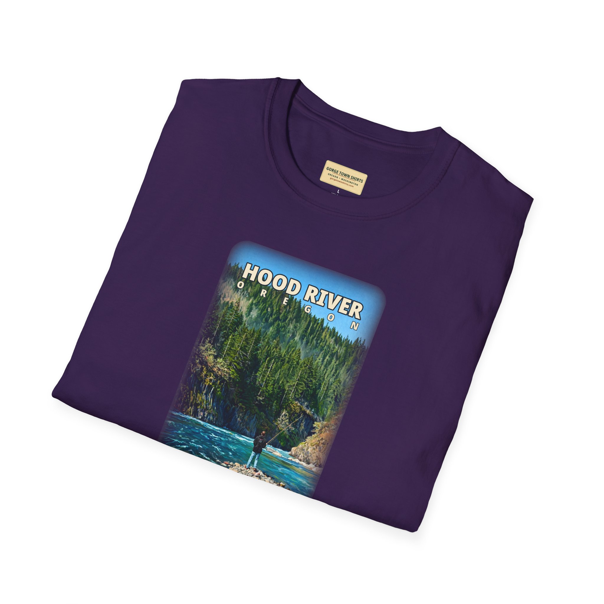 Hood River Oregon Angler T-Shirt - Image 42