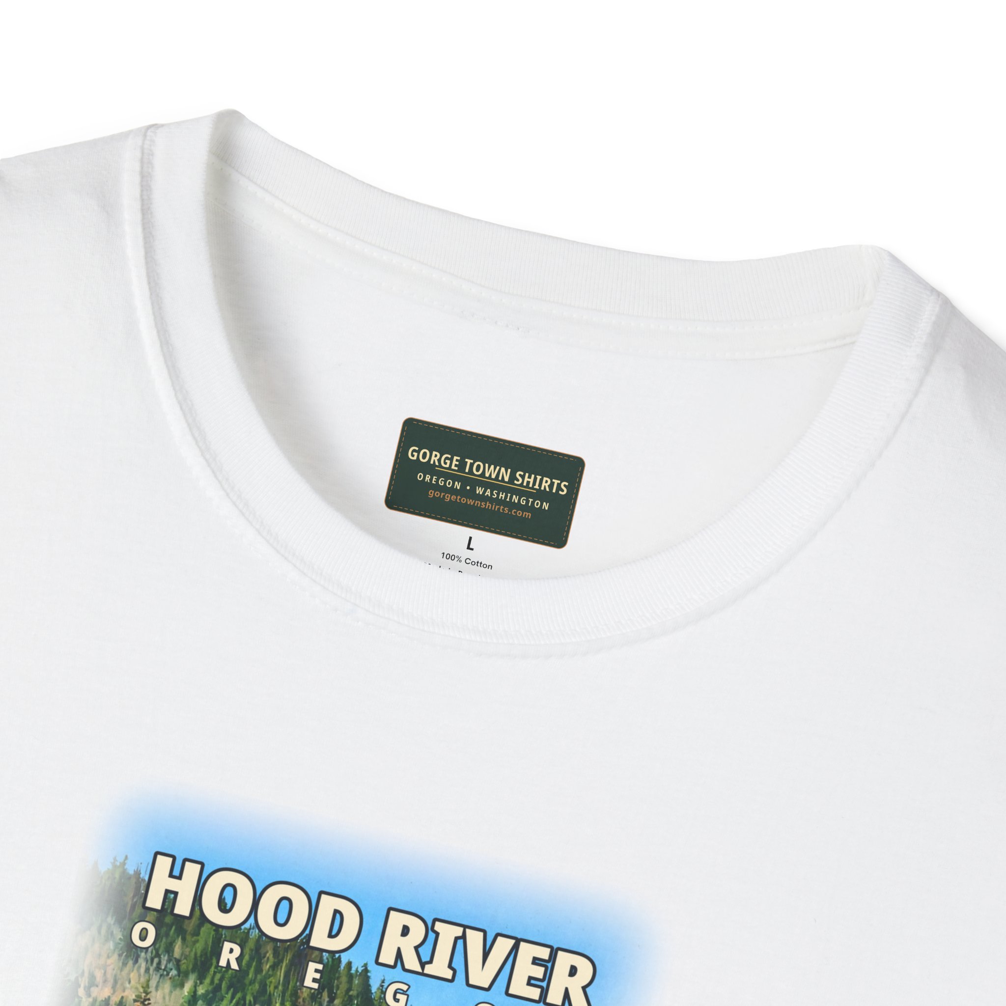 Hood River Oregon Angler T-Shirt - Image 2
