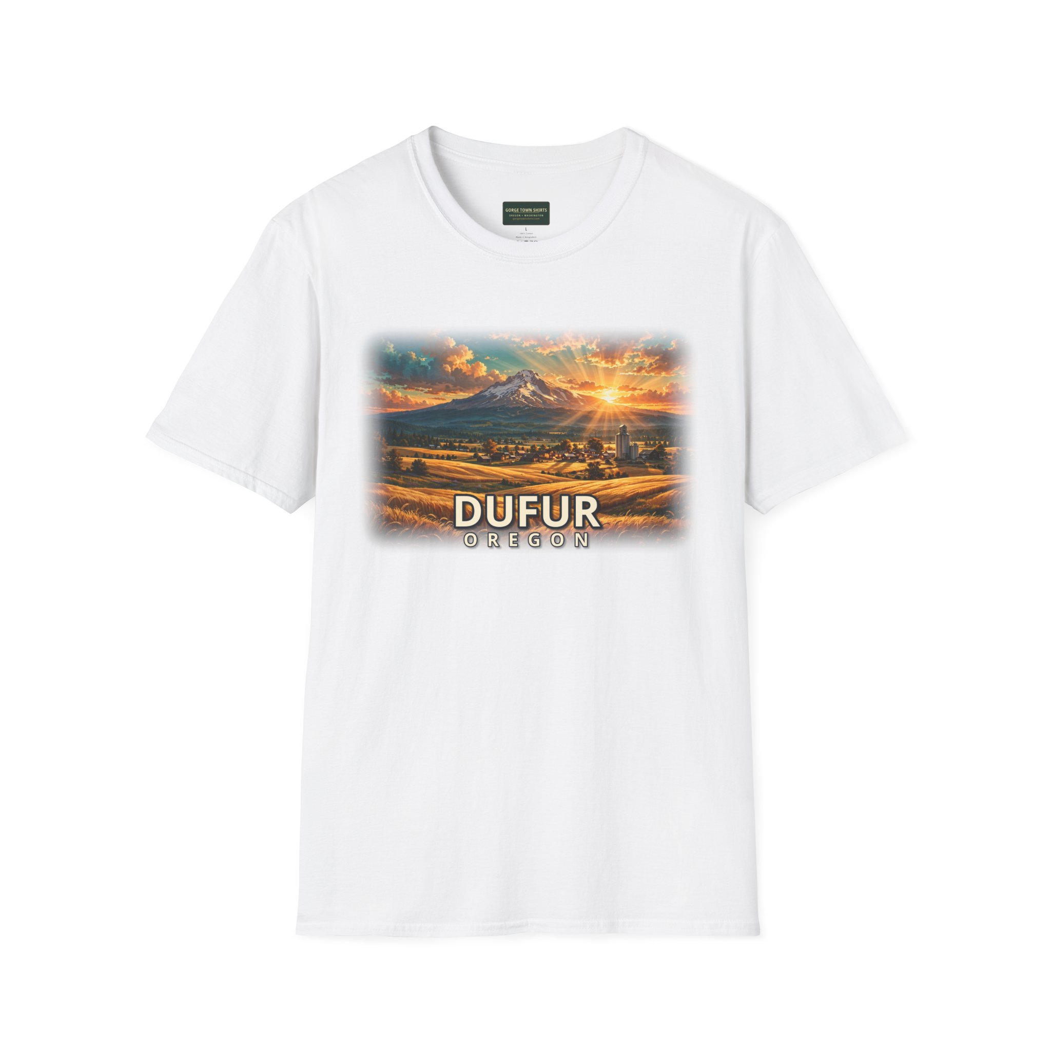 Dufur Oregon T-Shirt – Epic Hour Wheat Fields Mount Hood Graphic