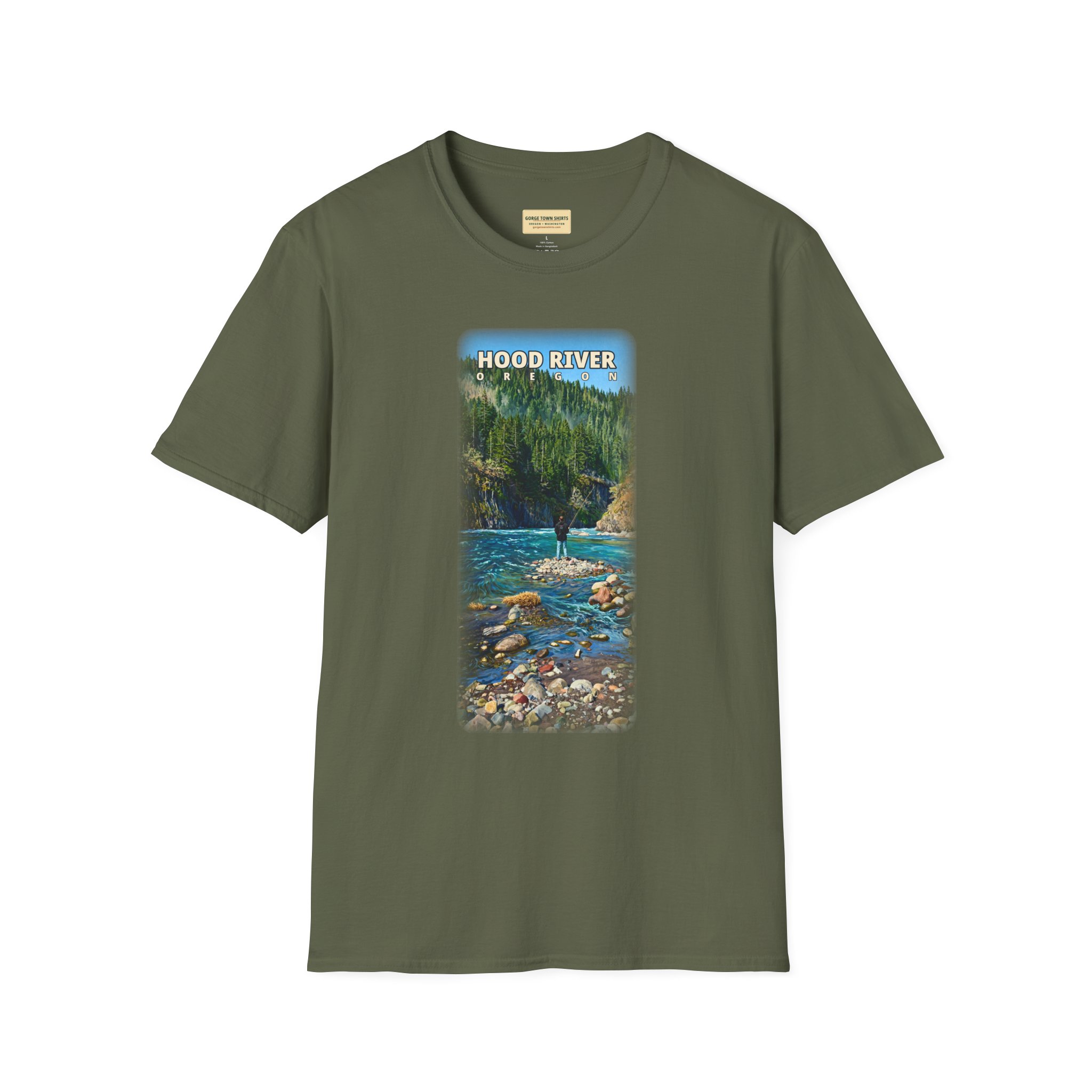 Hood River Oregon Angler T-Shirt - Image 19