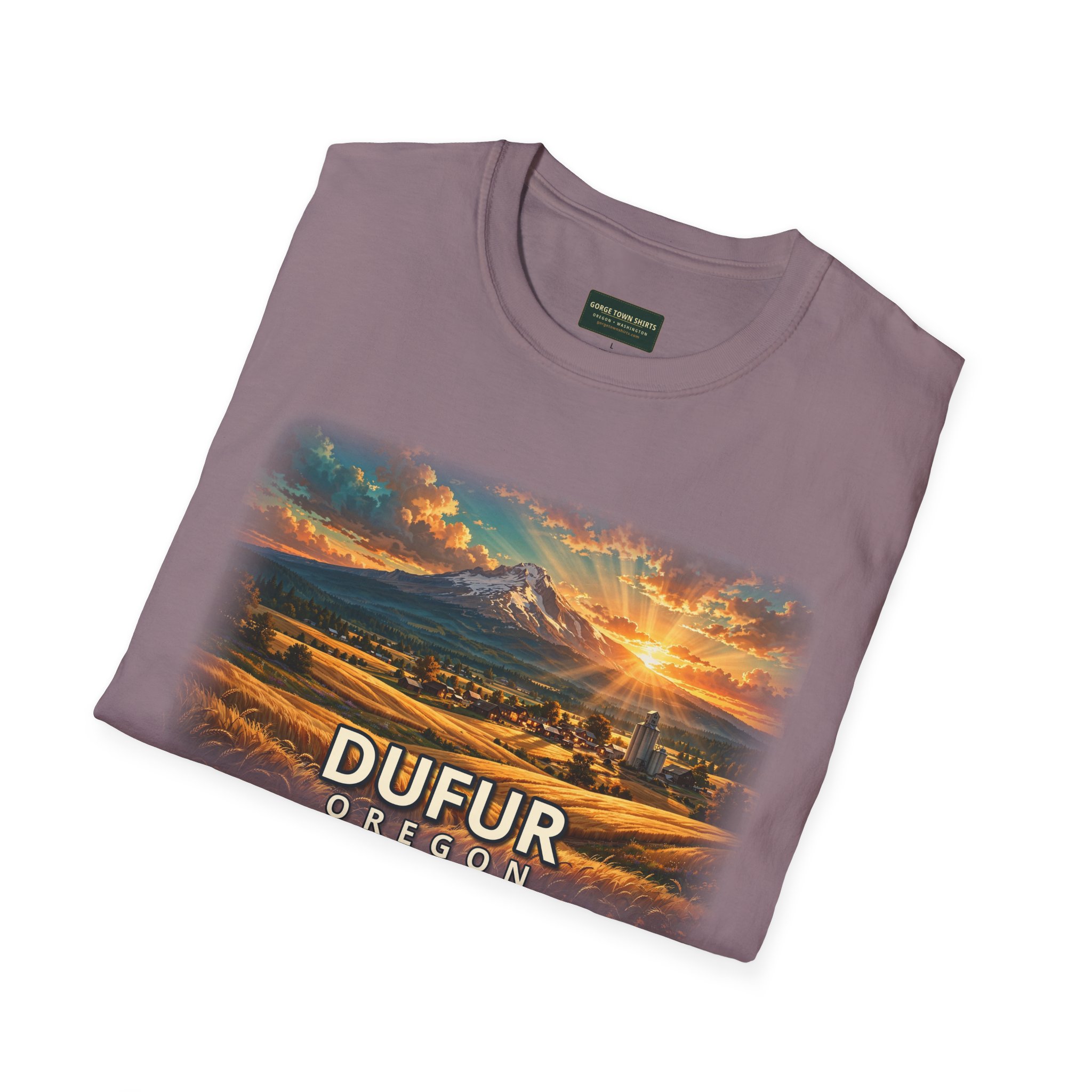 Dufur Oregon T-Shirt – Epic Hour Wheat Fields Mount Hood Graphic - Image 45