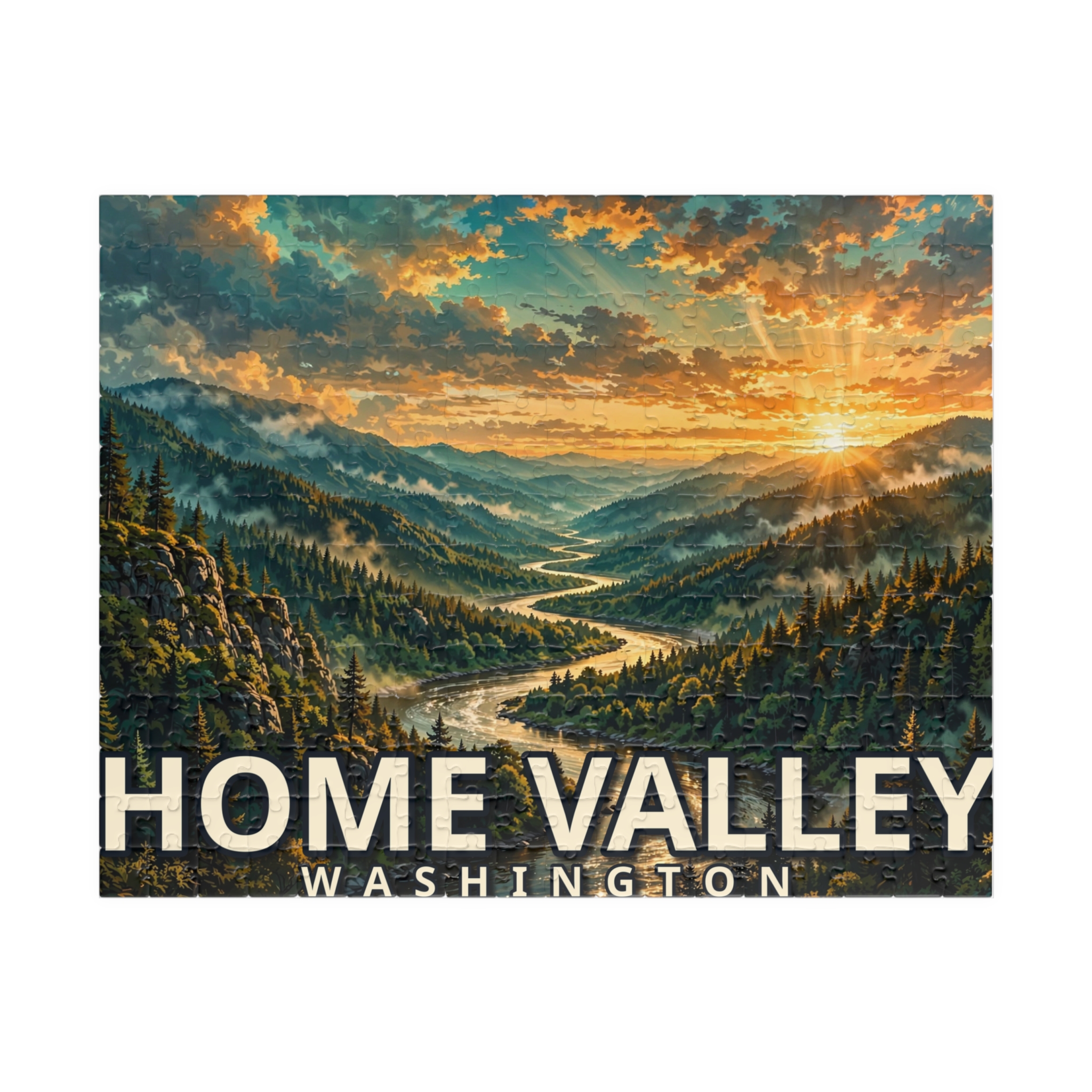 Home Valley Washington Jigsaw Puzzle – Epic Hour Graphic - Image 5