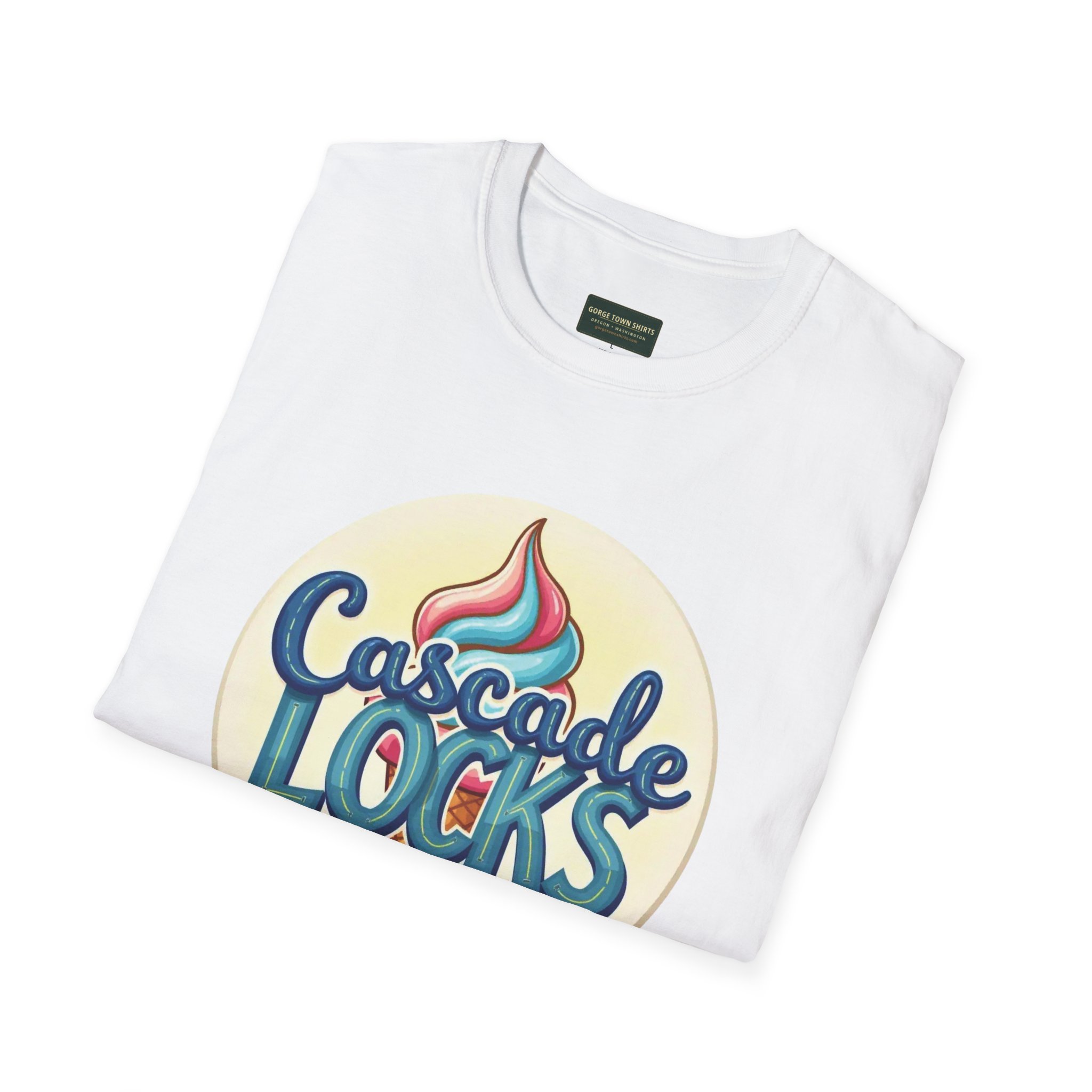 Cascade Locks Oregon Ice Cream Graphic T-Shirt - Image 4