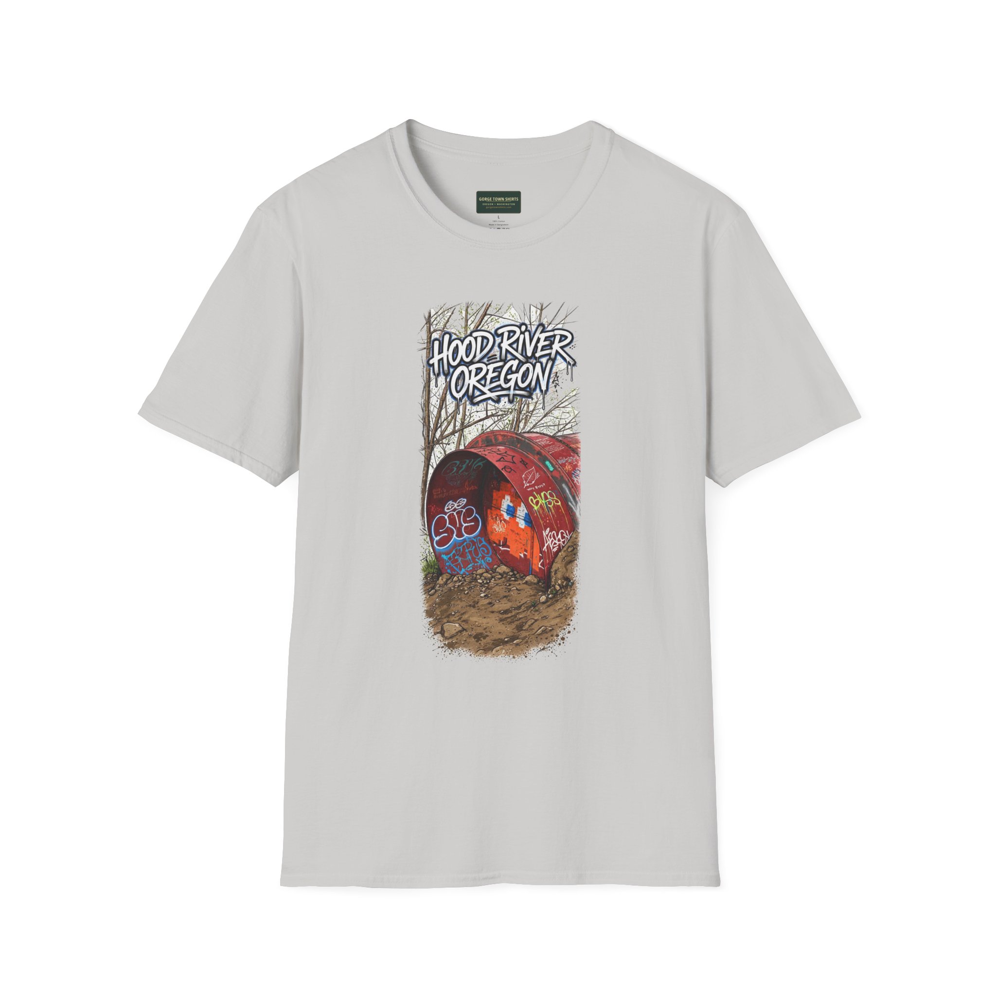Hood River Oregon T-Shirt – Graffiti Tunnel Graphic - Image 4