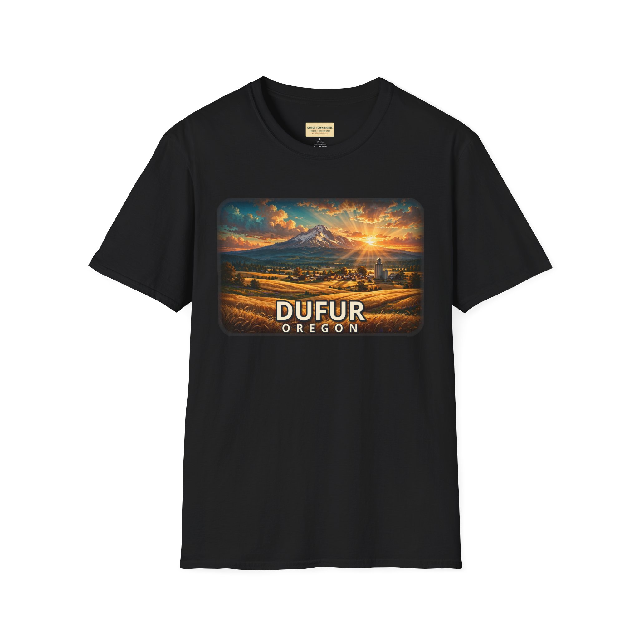 Dufur Oregon T-Shirt – Epic Hour Wheat Fields Mount Hood Graphic - Image 4