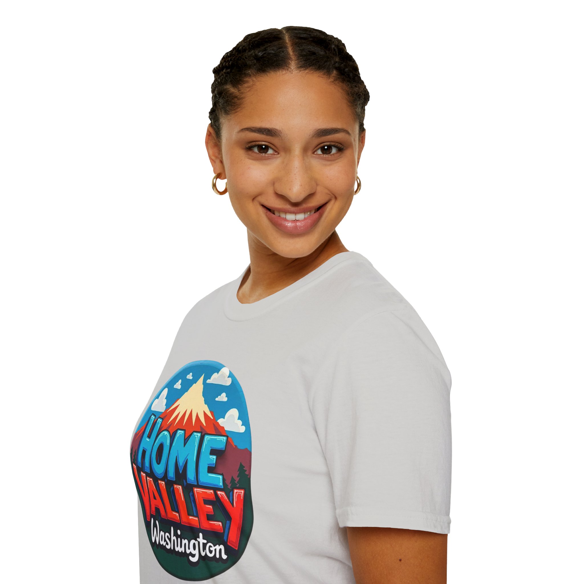 Home Valley Washington T-Shirt – Retro Mountain Badge Graphic - Image 16