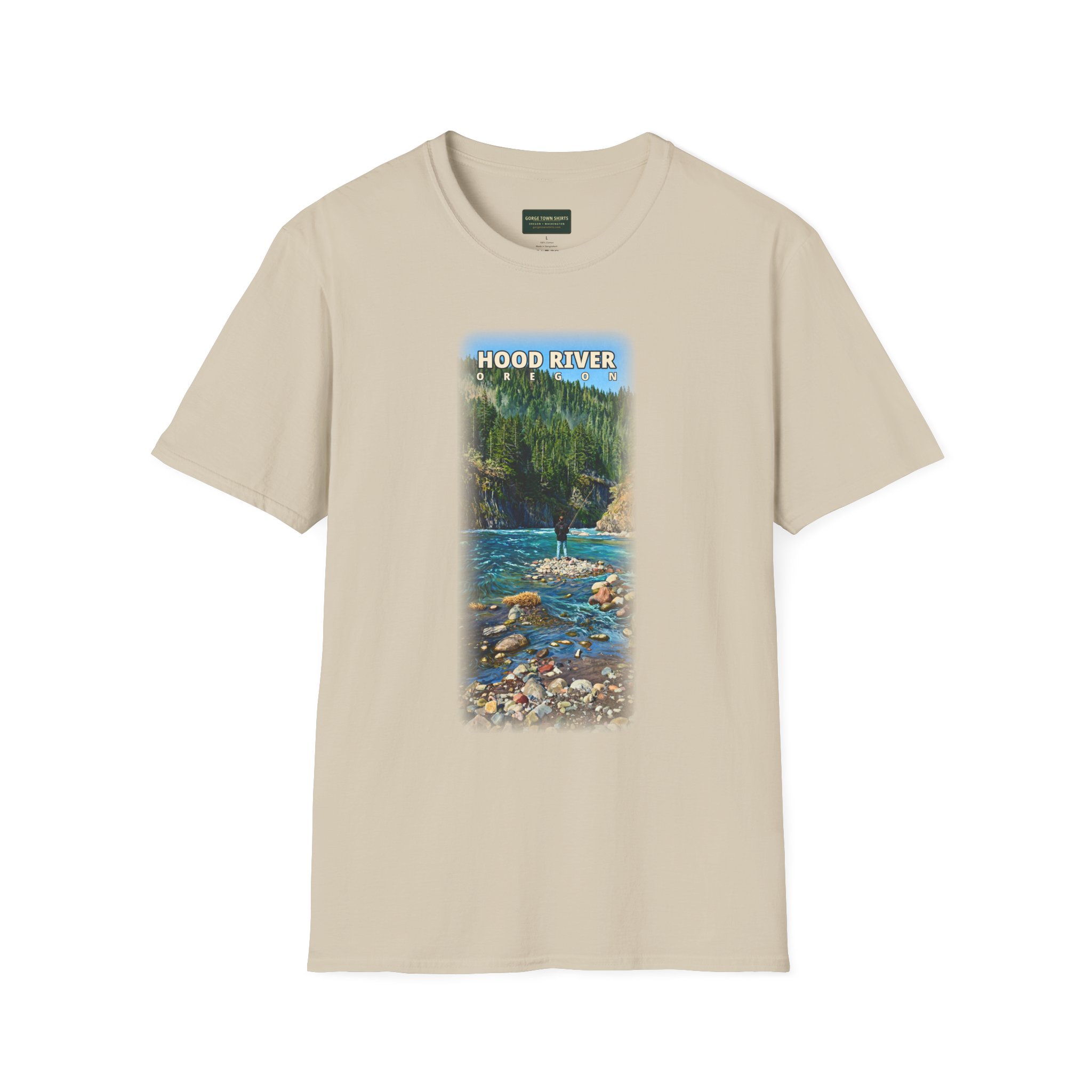 Hood River Oregon Angler T-Shirt - Image 7