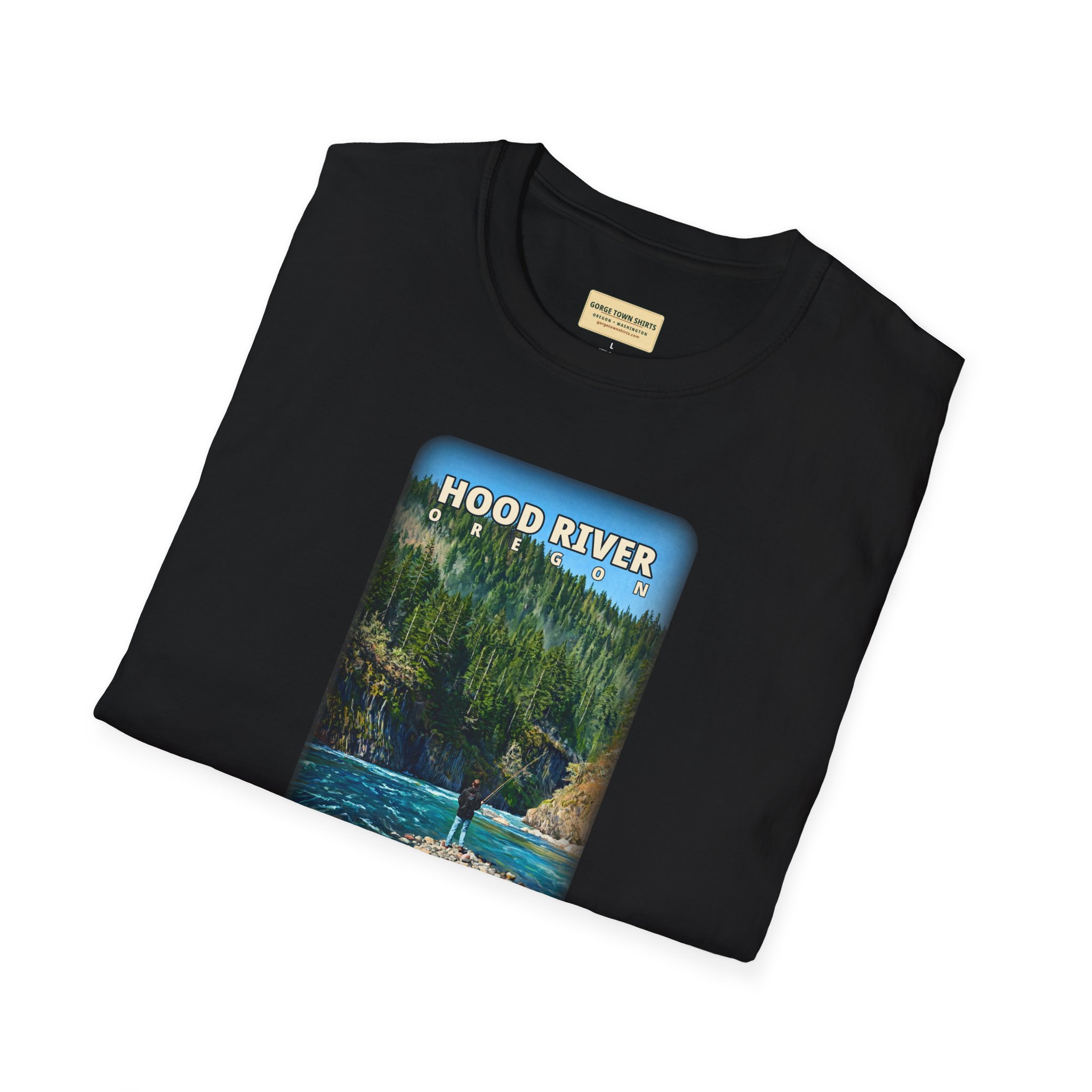 Hood River Oregon Angler T-Shirt - Image 6