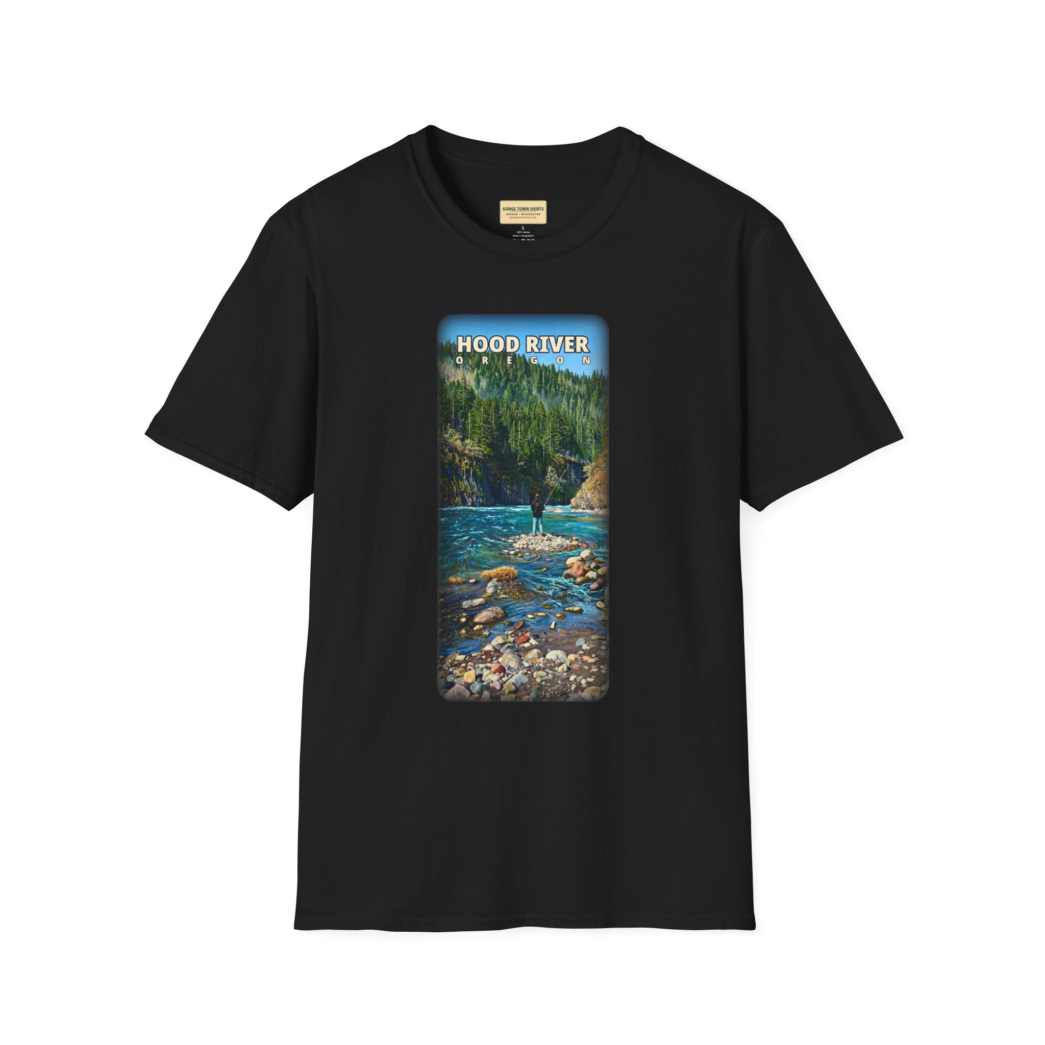 Hood River Oregon Angler T-Shirt - Image 4