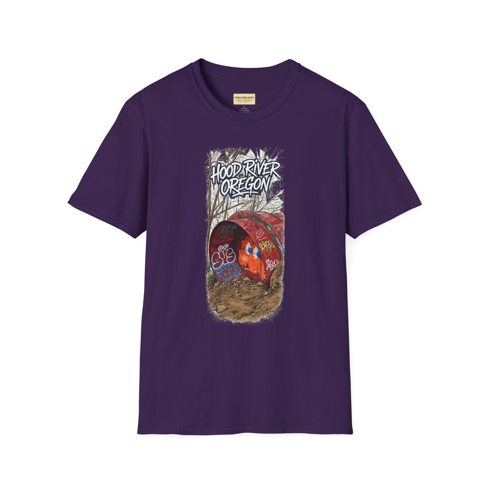 Hood River Oregon T-Shirt – Graffiti Tunnel Graphic - Image 14