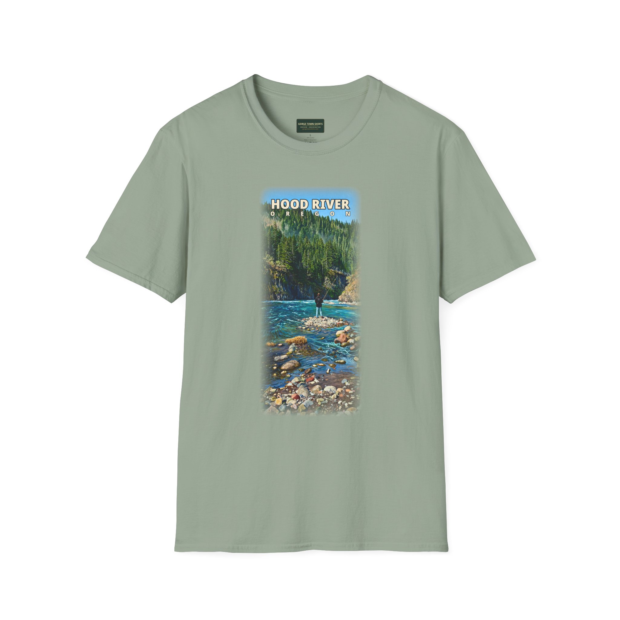 Hood River Oregon Angler T-Shirt - Image 22