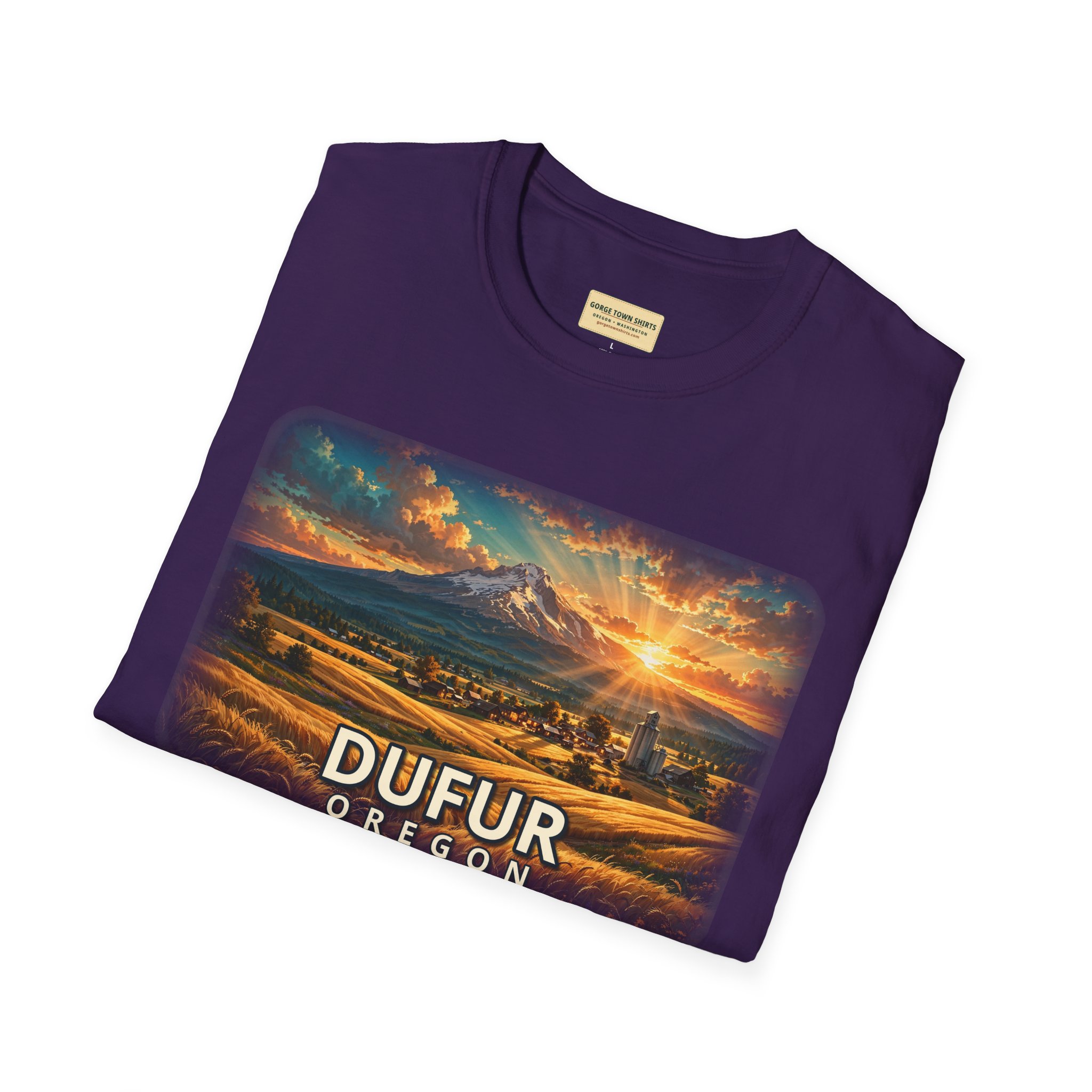 Dufur Oregon T-Shirt – Epic Hour Wheat Fields Mount Hood Graphic - Image 42