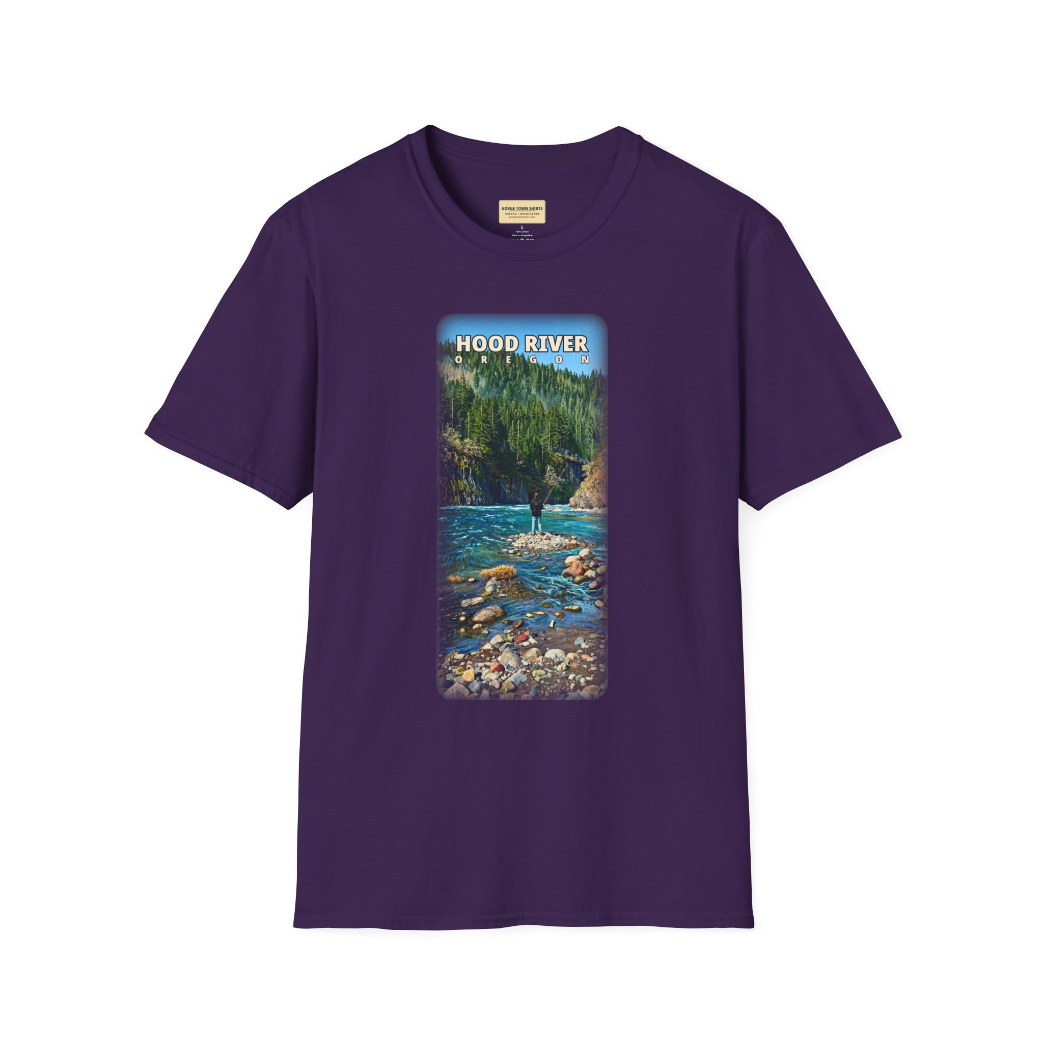 Hood River Oregon Angler T-Shirt - Image 40
