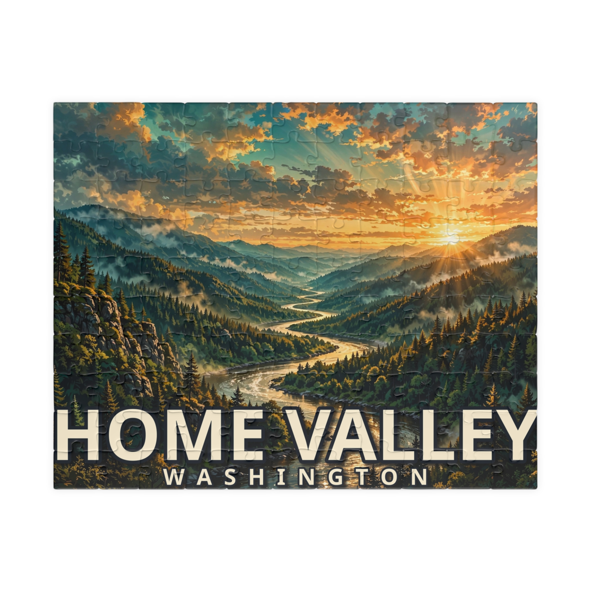 Home Valley Washington Jigsaw Puzzle – Epic Hour Graphic
