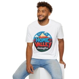 Home Valley Washington T-Shirt – Retro Mountain Badge Graphic