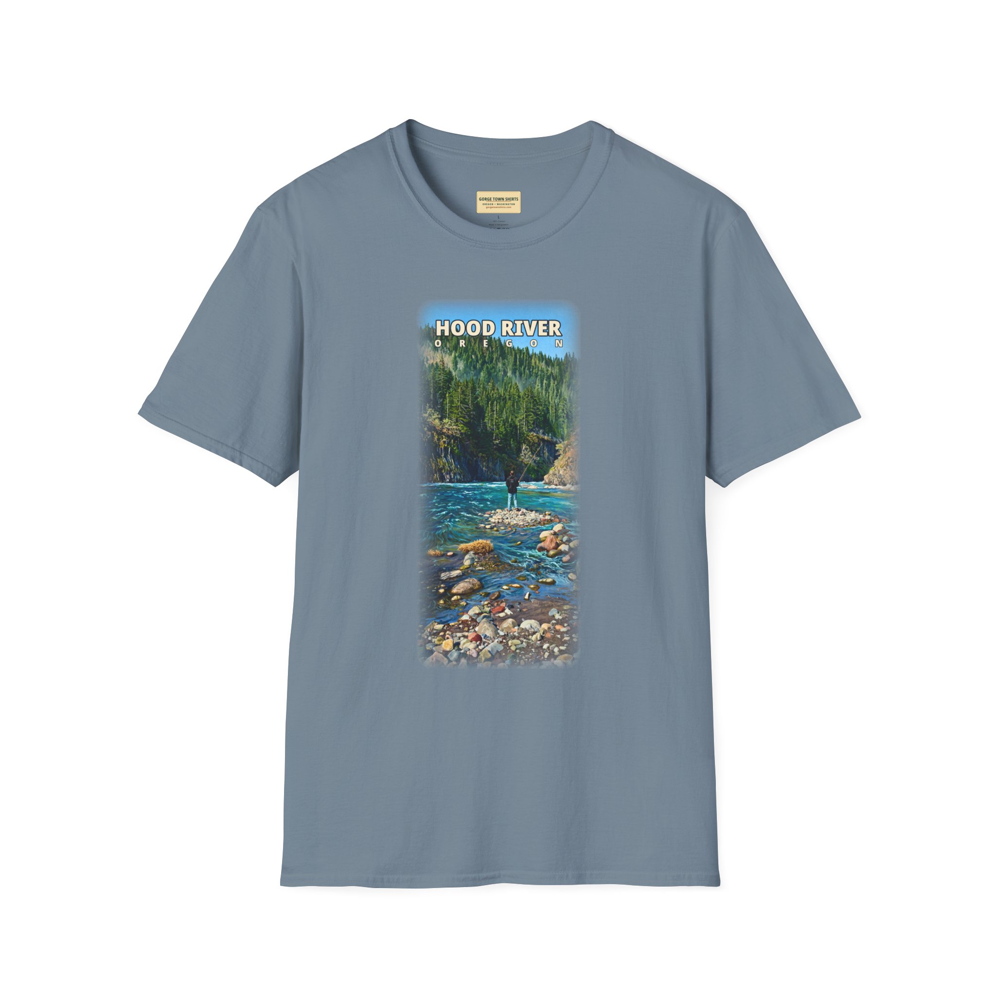 Hood River Oregon Angler T-Shirt - Image 34