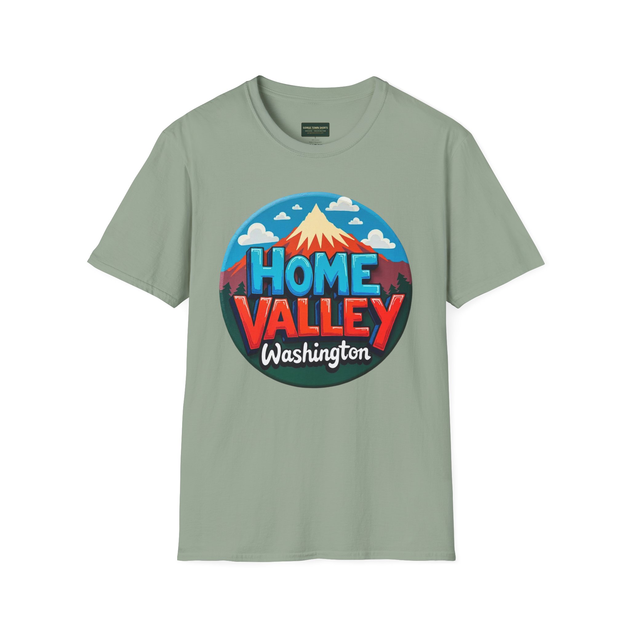 Home Valley Washington T-Shirt – Retro Mountain Badge Graphic - Image 29