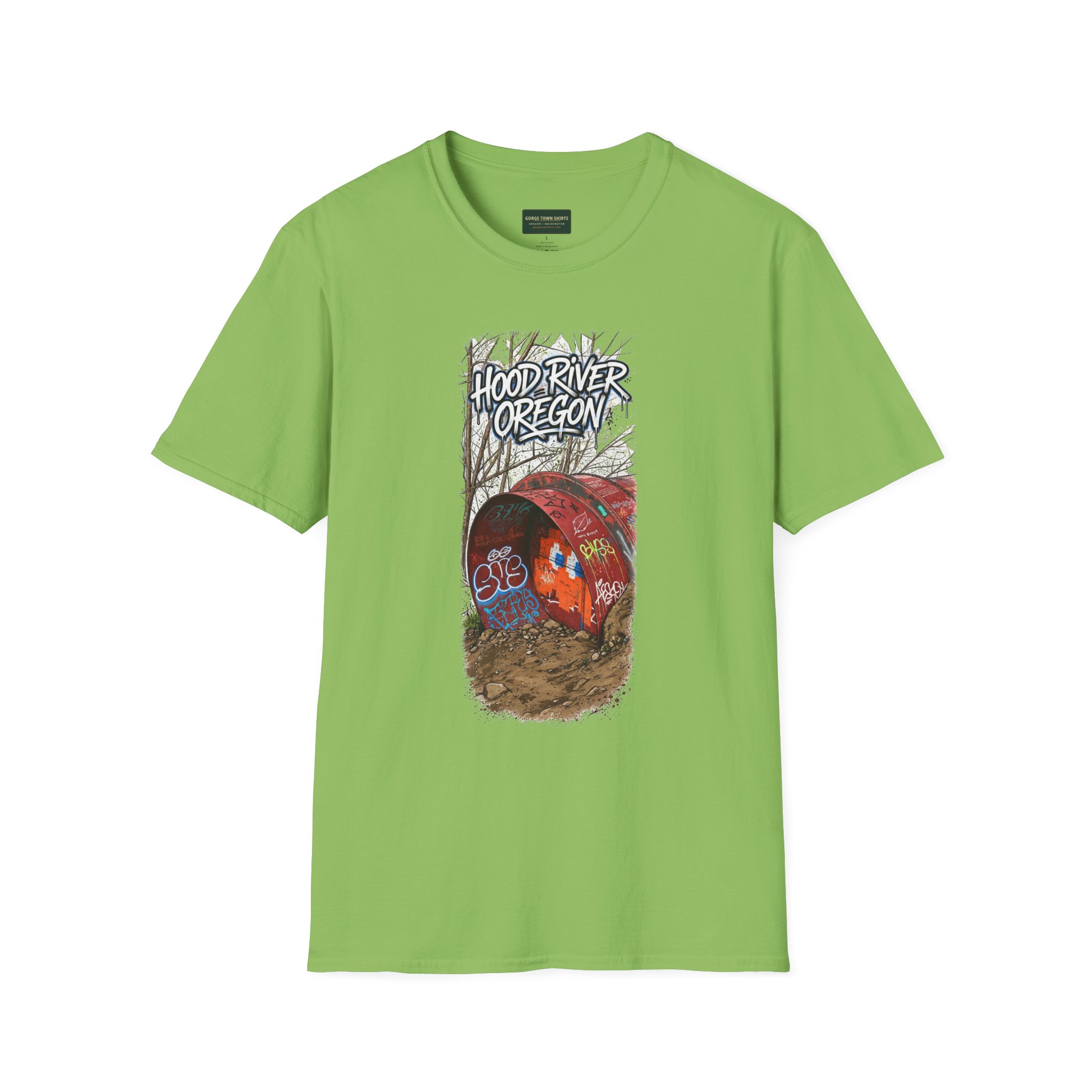 Hood River Oregon T-Shirt – Graffiti Tunnel Graphic - Image 9