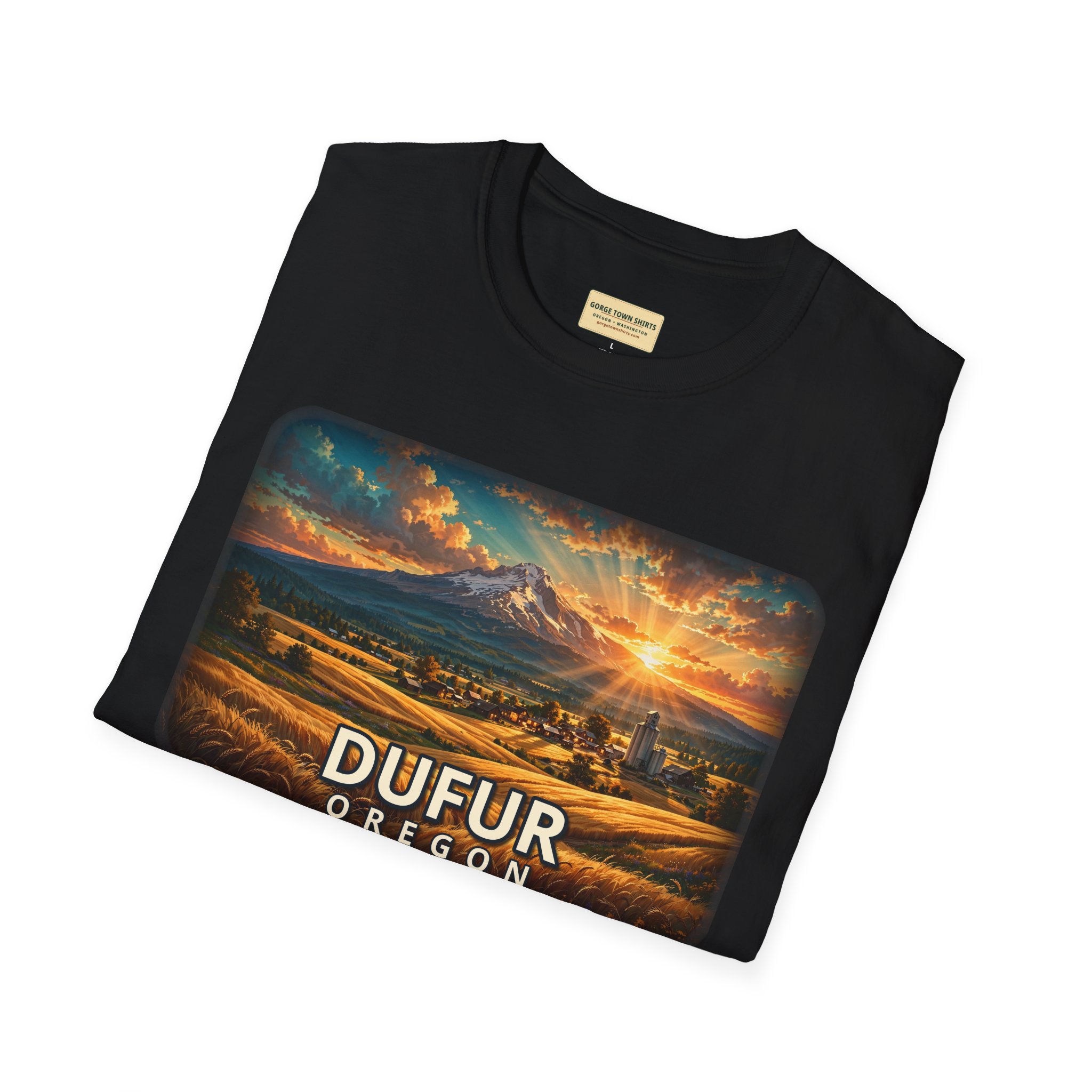 Dufur Oregon T-Shirt – Epic Hour Wheat Fields Mount Hood Graphic - Image 6