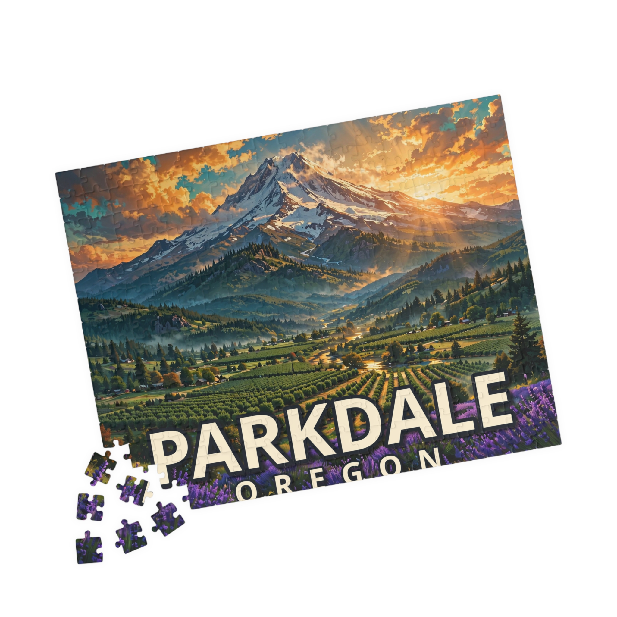 Parkdale Oregon Jigsaw Puzzle – Epic Hour Graphic - Image 7