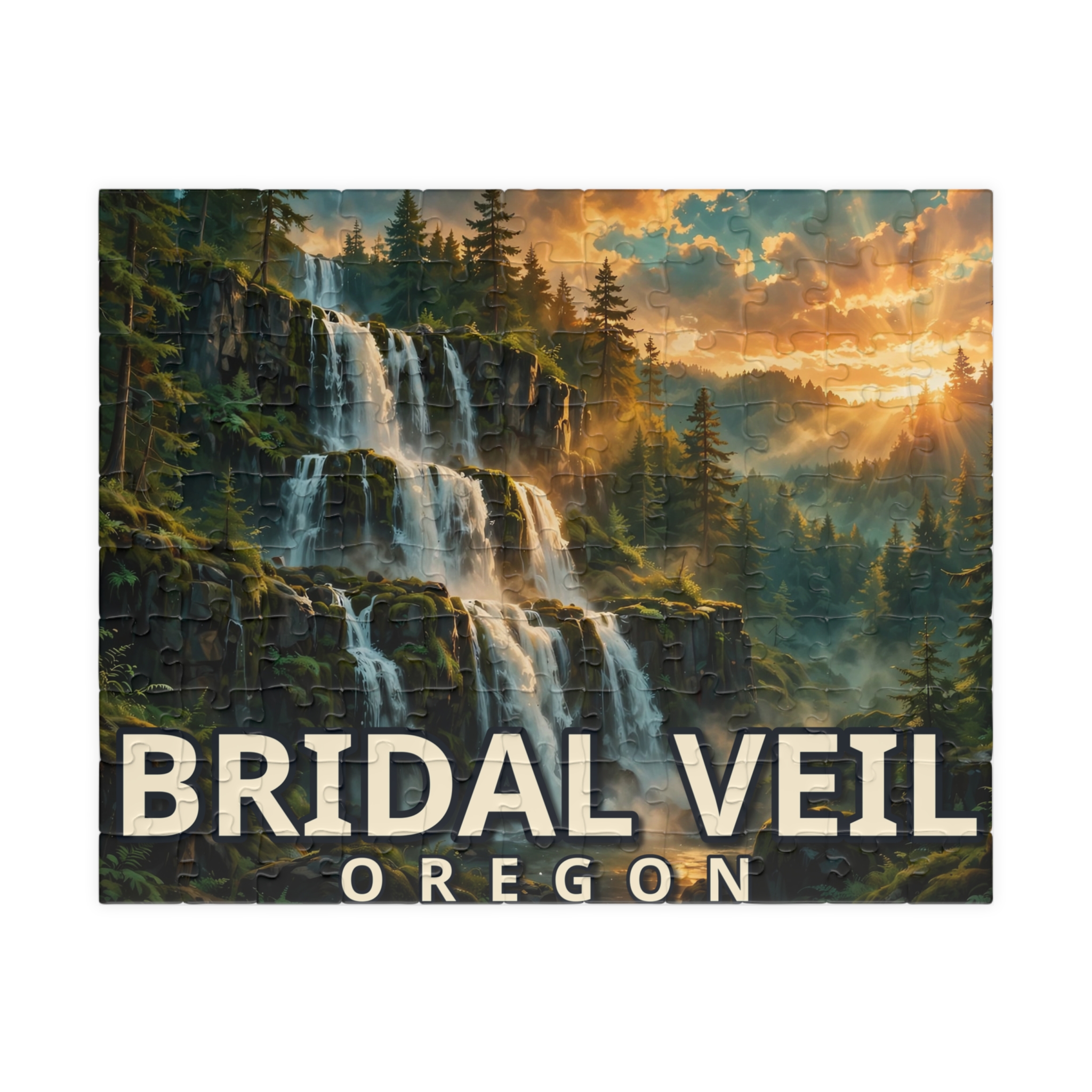 Bridal Veil Oregon Jigsaw Puzzle – Epic Hour Graphic