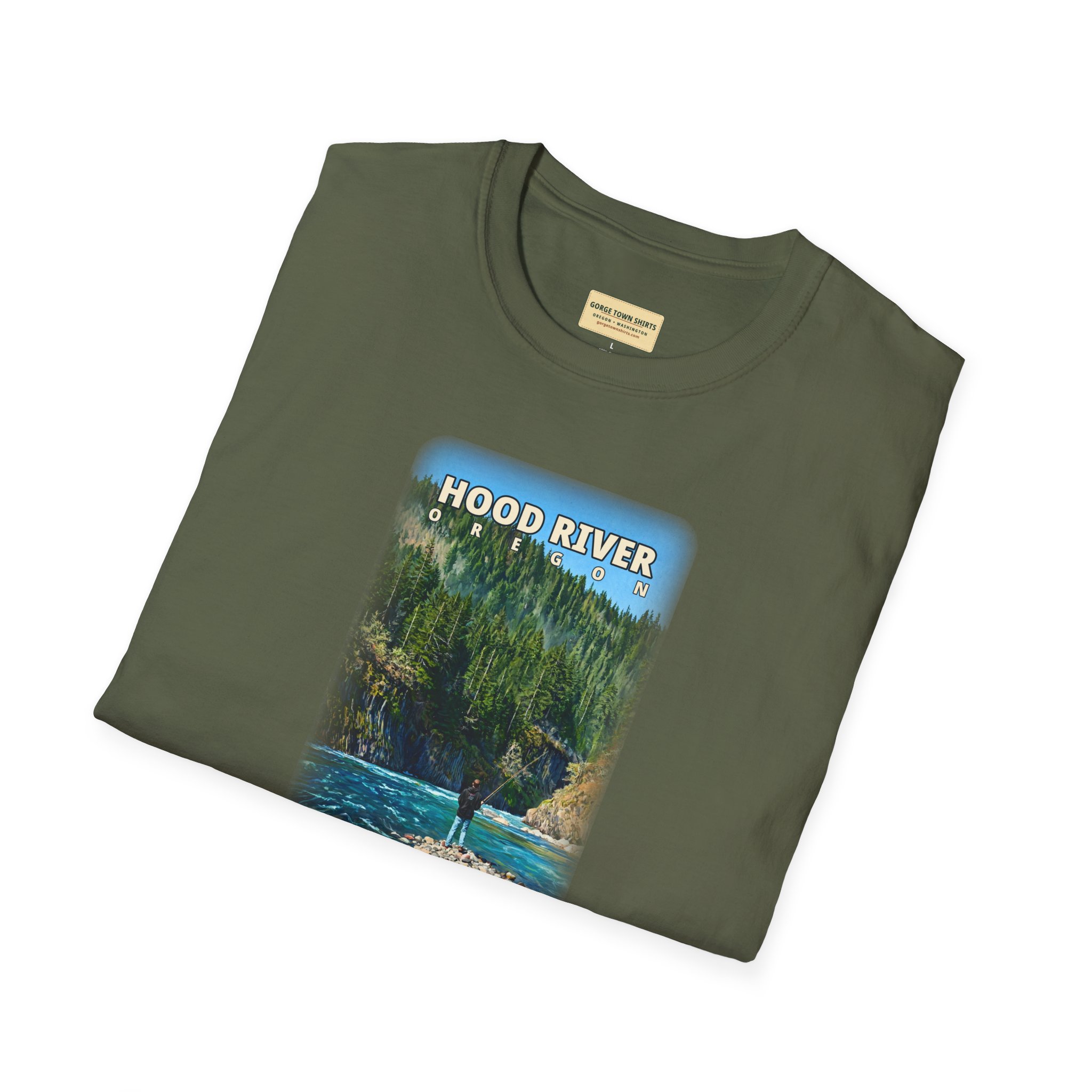 Hood River Oregon Angler T-Shirt - Image 21