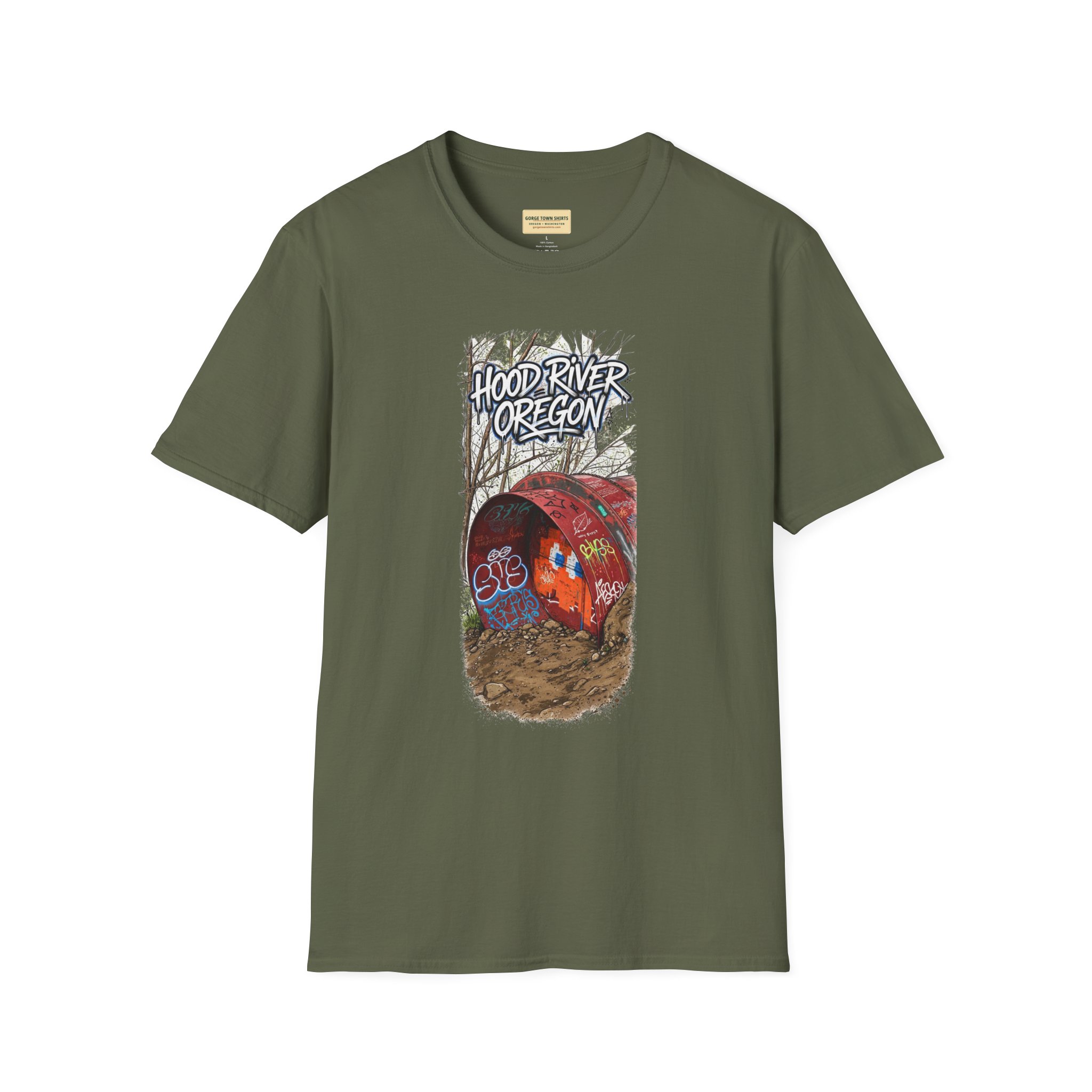 Hood River Oregon T-Shirt – Graffiti Tunnel Graphic - Image 7