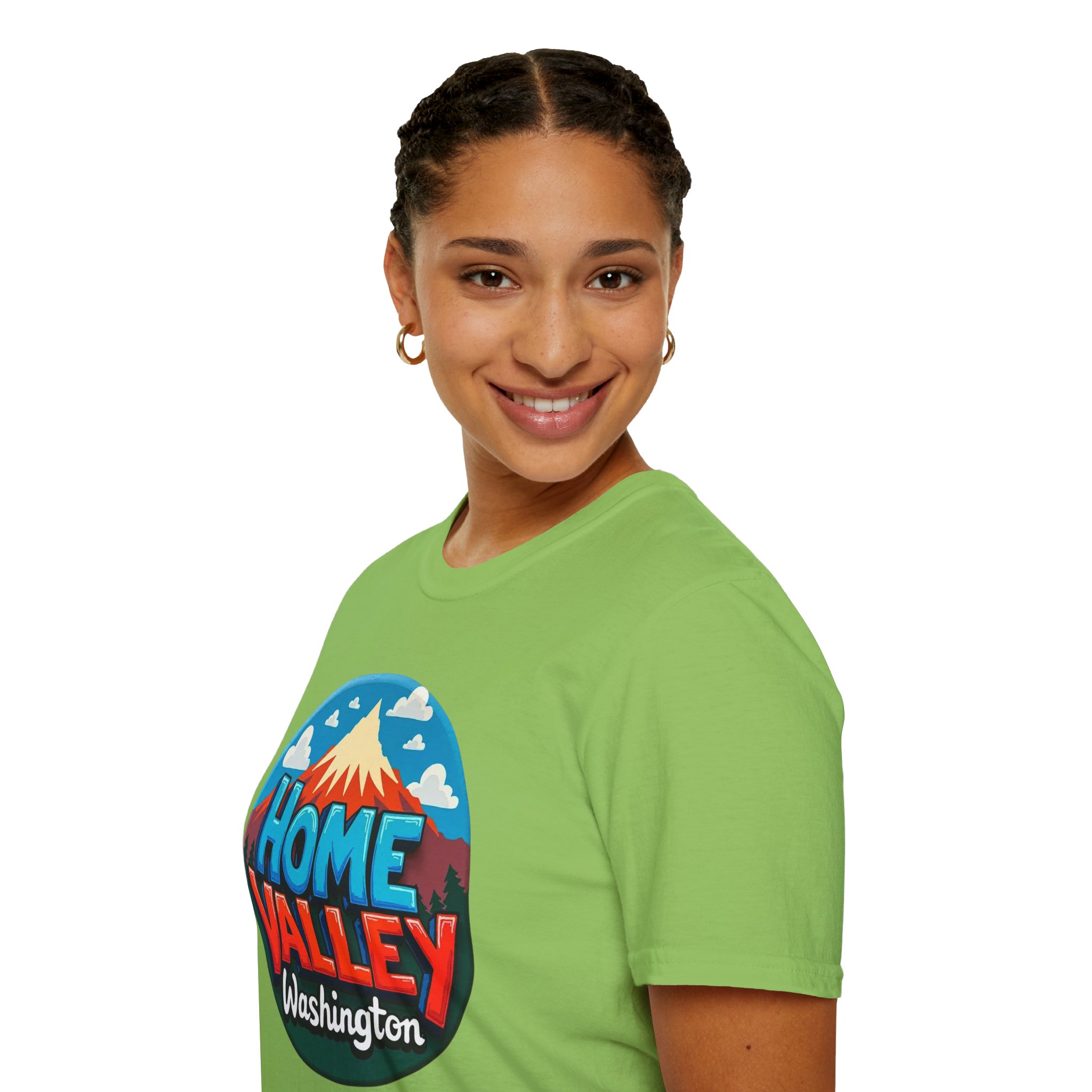 Home Valley Washington T-Shirt – Retro Mountain Badge Graphic - Image 36