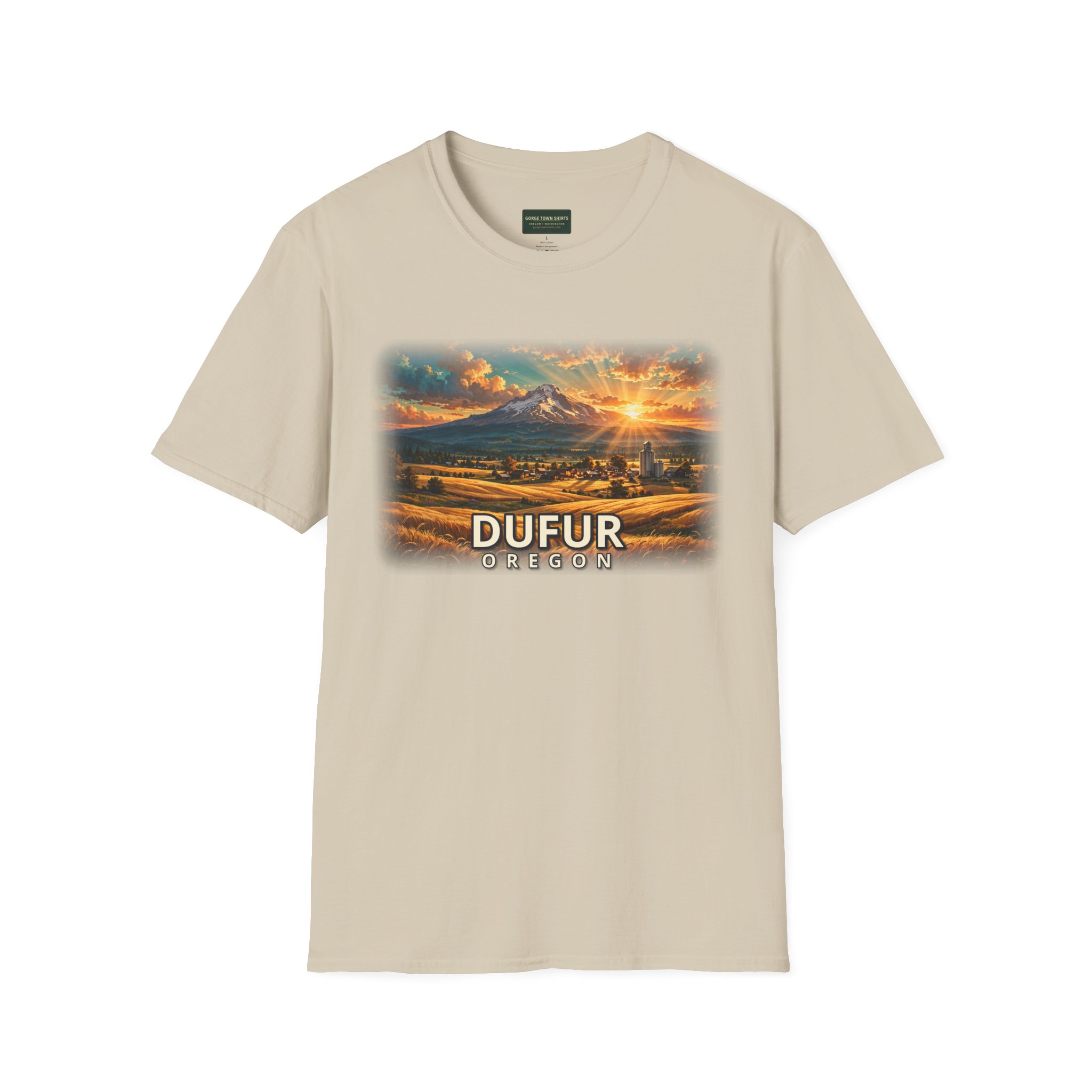 Dufur Oregon T-Shirt – Epic Hour Wheat Fields Mount Hood Graphic - Image 7
