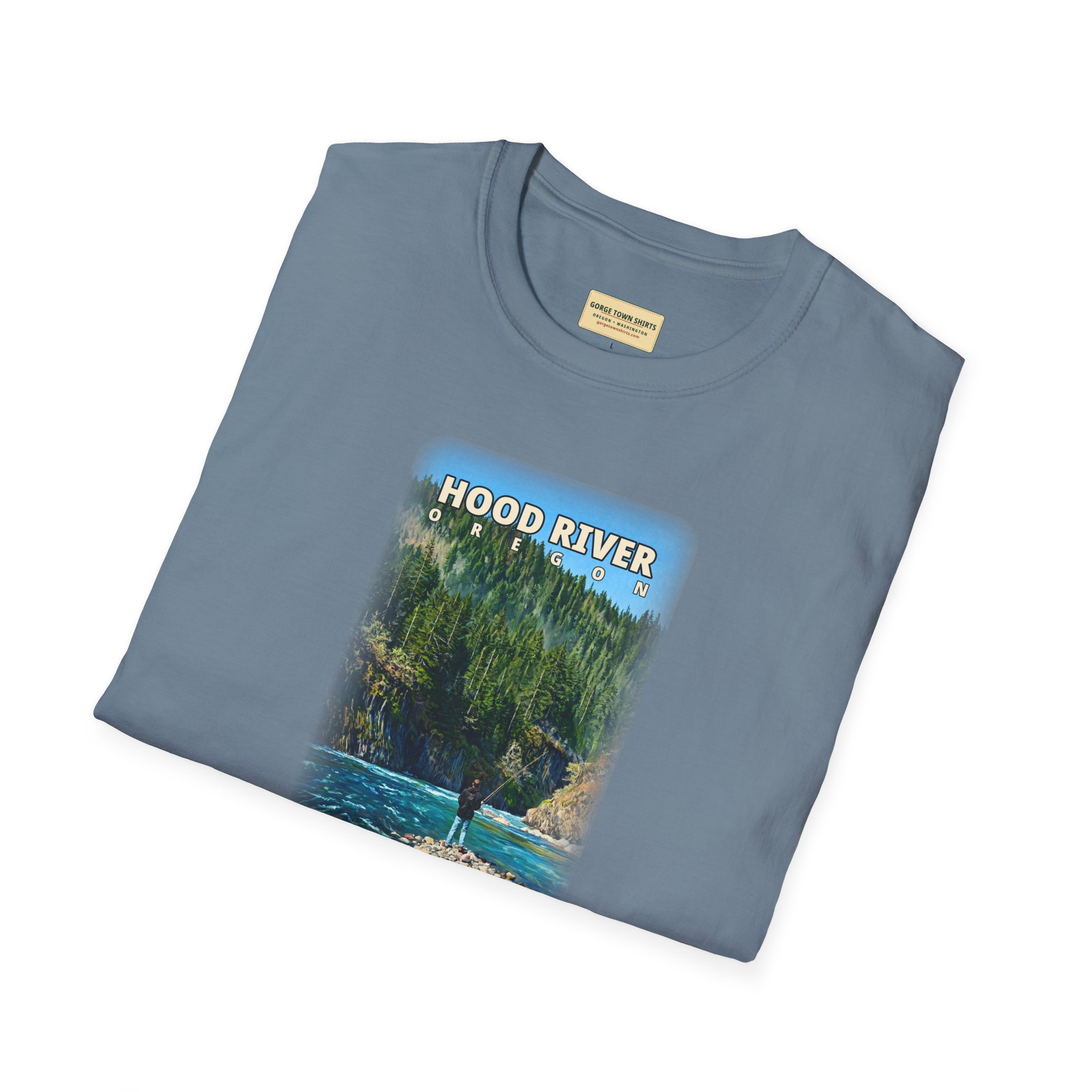 Hood River Oregon Angler T-Shirt - Image 36