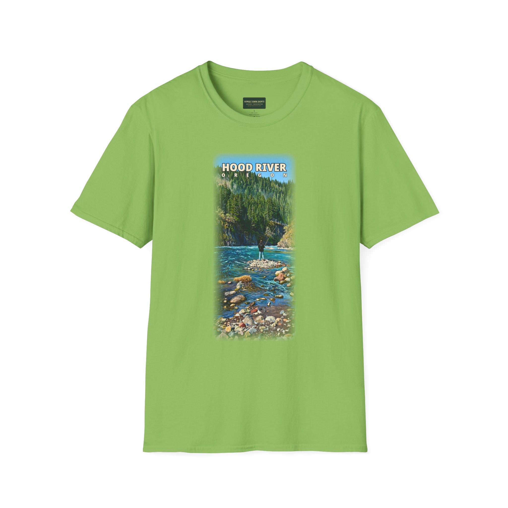Hood River Oregon Angler T-Shirt - Image 25
