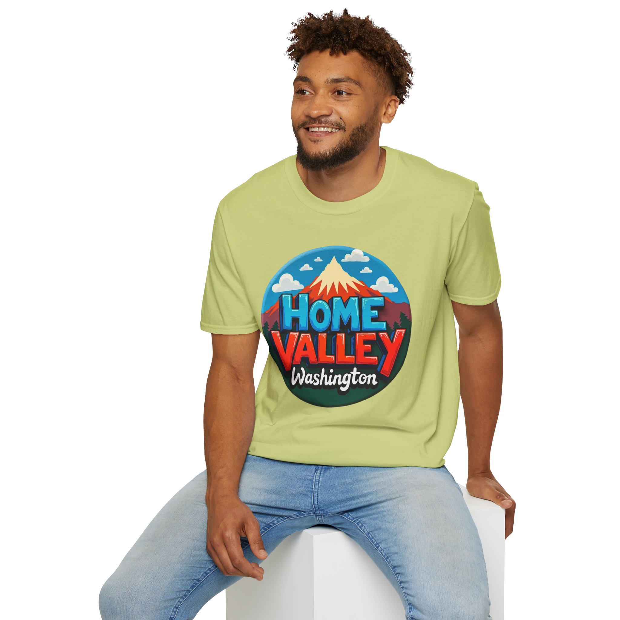 Home Valley Washington T-Shirt – Retro Mountain Badge Graphic - Image 23