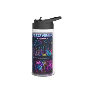 Hood River Oregon Water Bottle – Neon Mill Graphic