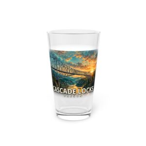Cascade Locks Oregon Pint Glass – Epic Hour Graphic