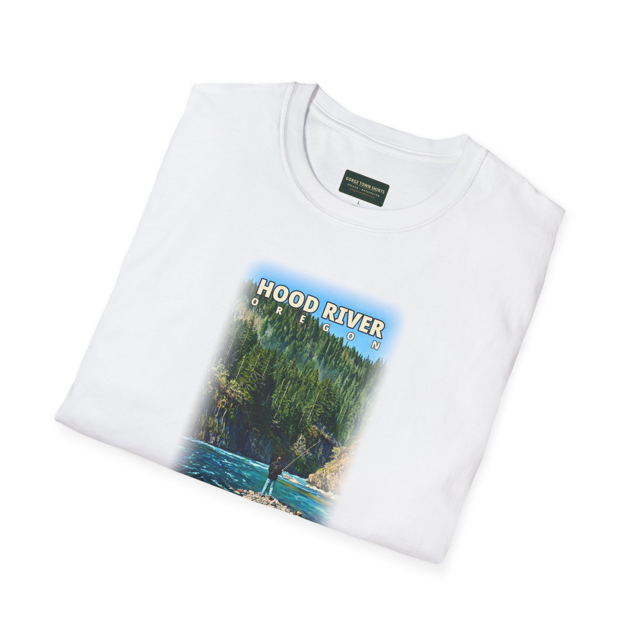 Hood River Oregon Angler T-Shirt - Image 3