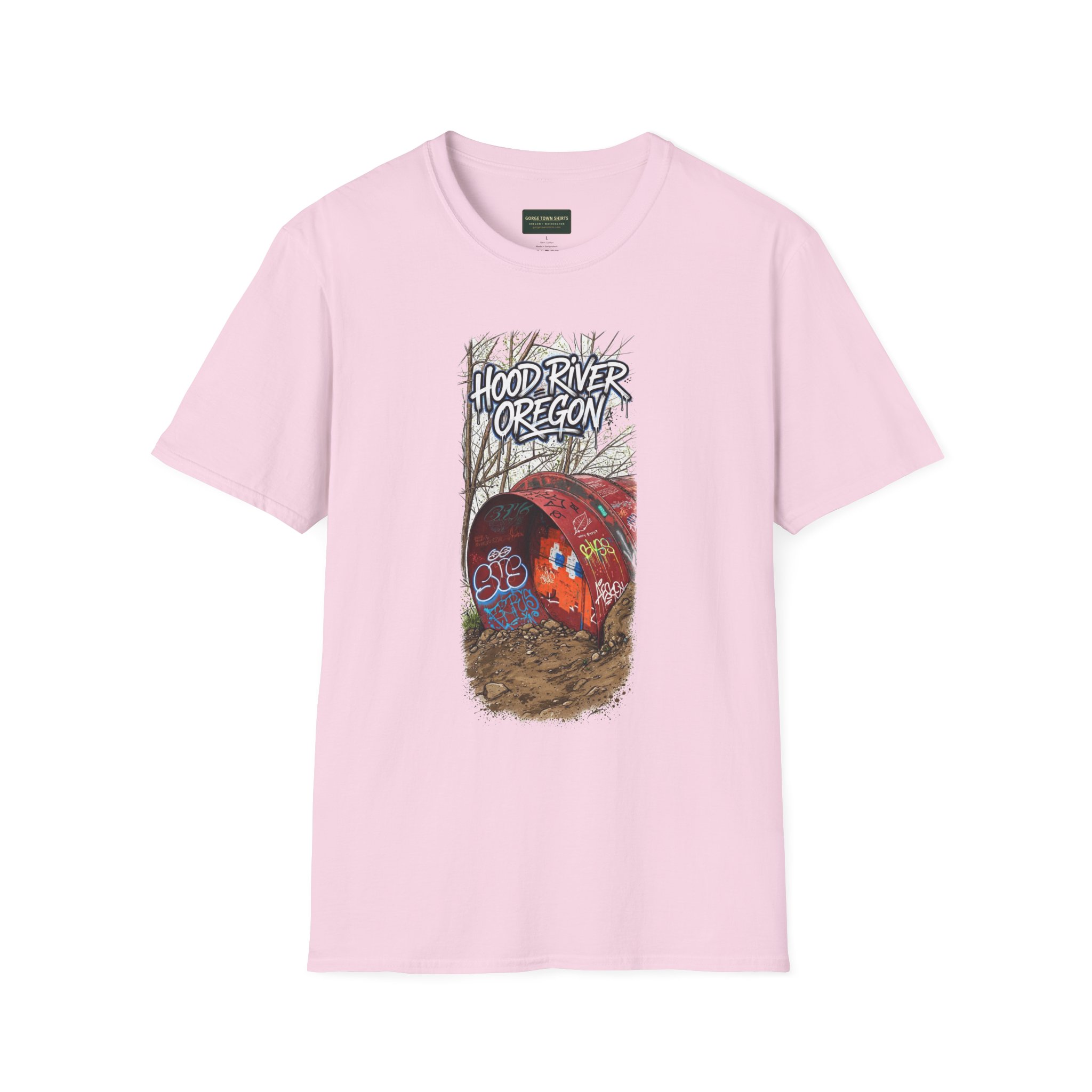 Hood River Oregon T-Shirt – Graffiti Tunnel Graphic - Image 16