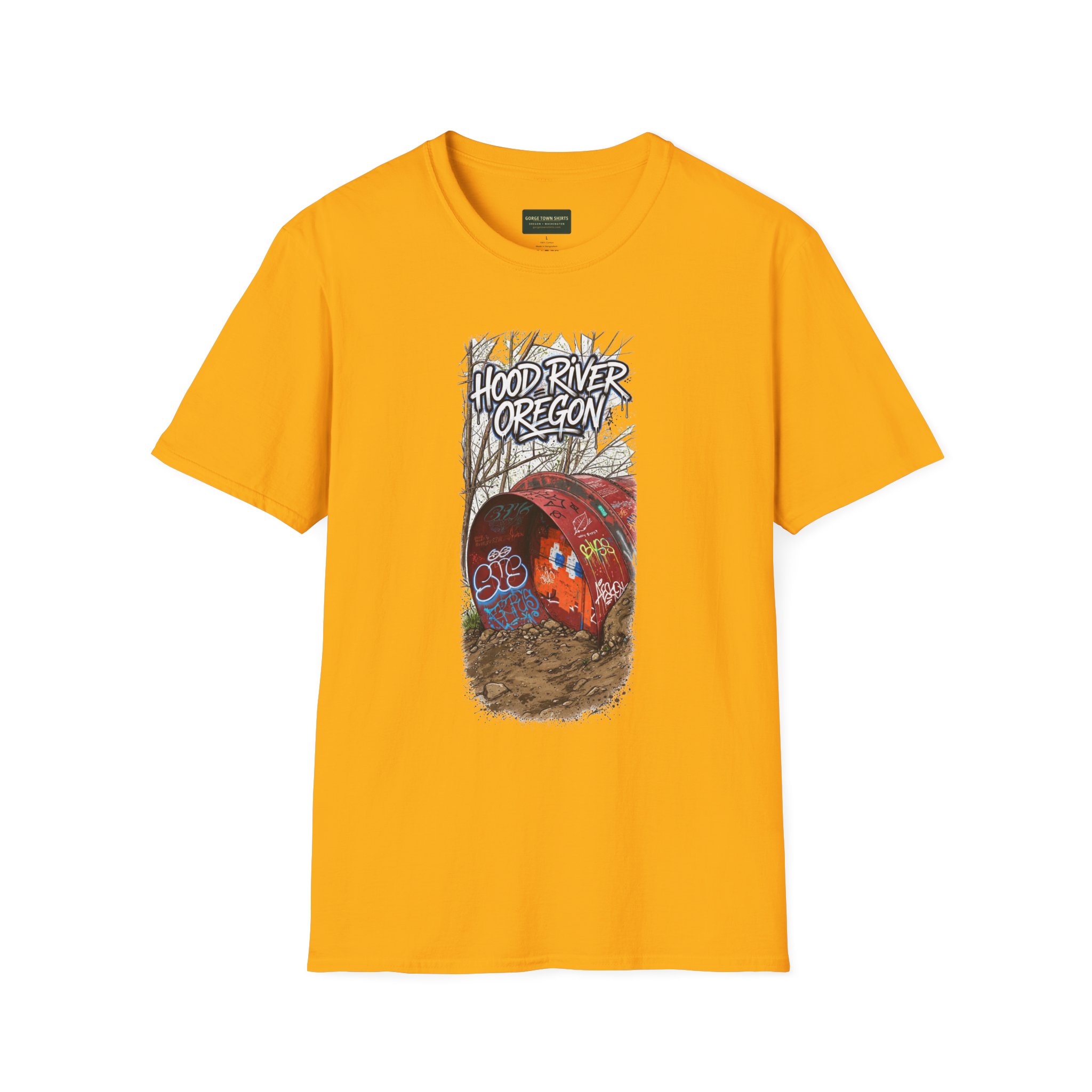 Hood River Oregon T-Shirt – Graffiti Tunnel Graphic - Image 5