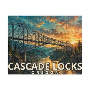 Cascade Locks Oregon Jigsaw Puzzle – Epic Hour Graphic