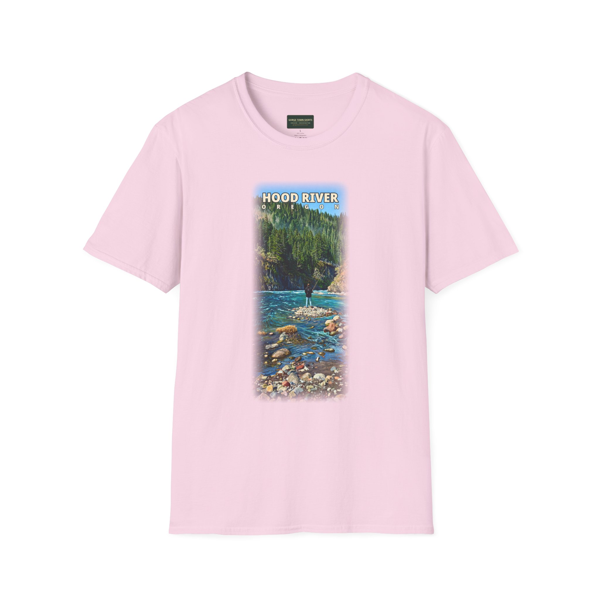 Hood River Oregon Angler T-Shirt - Image 46