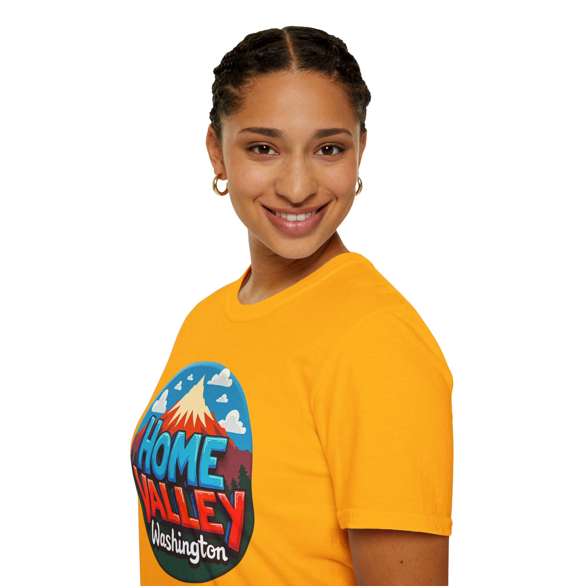 Home Valley Washington T-Shirt – Retro Mountain Badge Graphic - Image 20