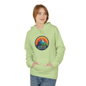 Mosier Oregon Mountain Hoodie — Retro Sunset Outdoor Pullover