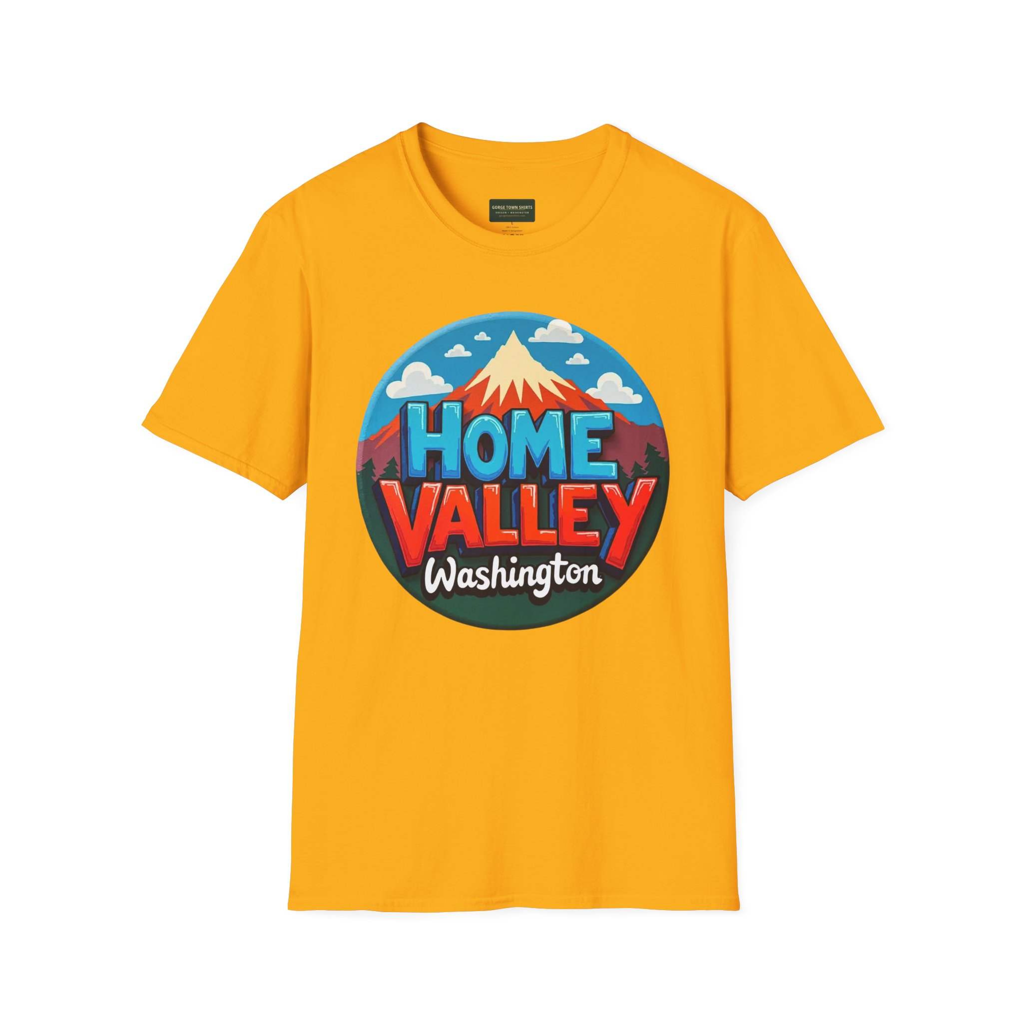 Home Valley Washington T-Shirt – Retro Mountain Badge Graphic - Image 17