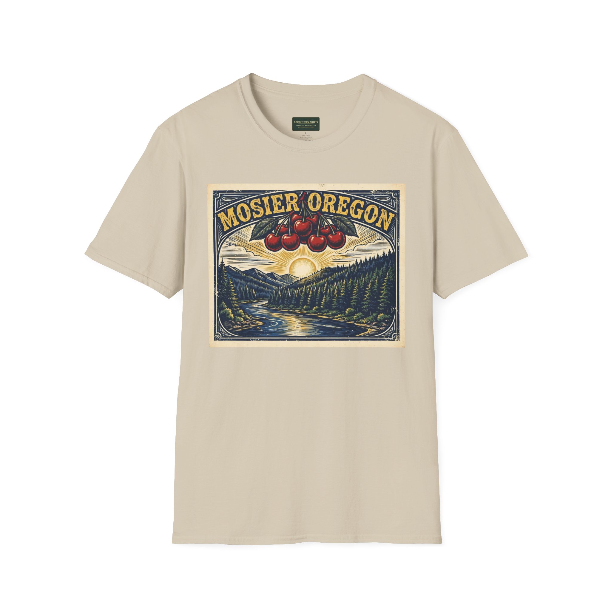 Mosier Oregon T-Shirt – Cherry Poster Graphic - Image 3