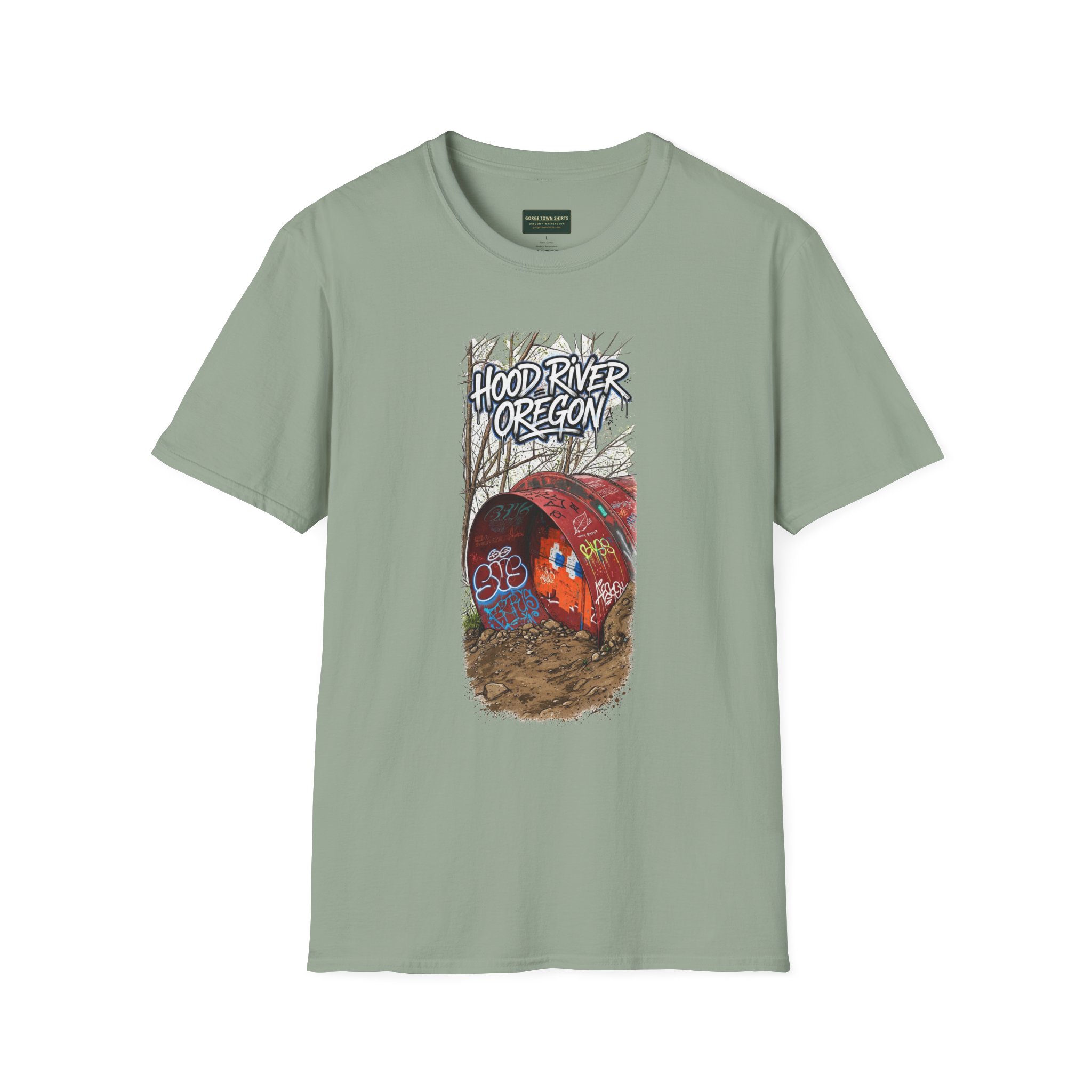 Hood River Oregon T-Shirt – Graffiti Tunnel Graphic - Image 8