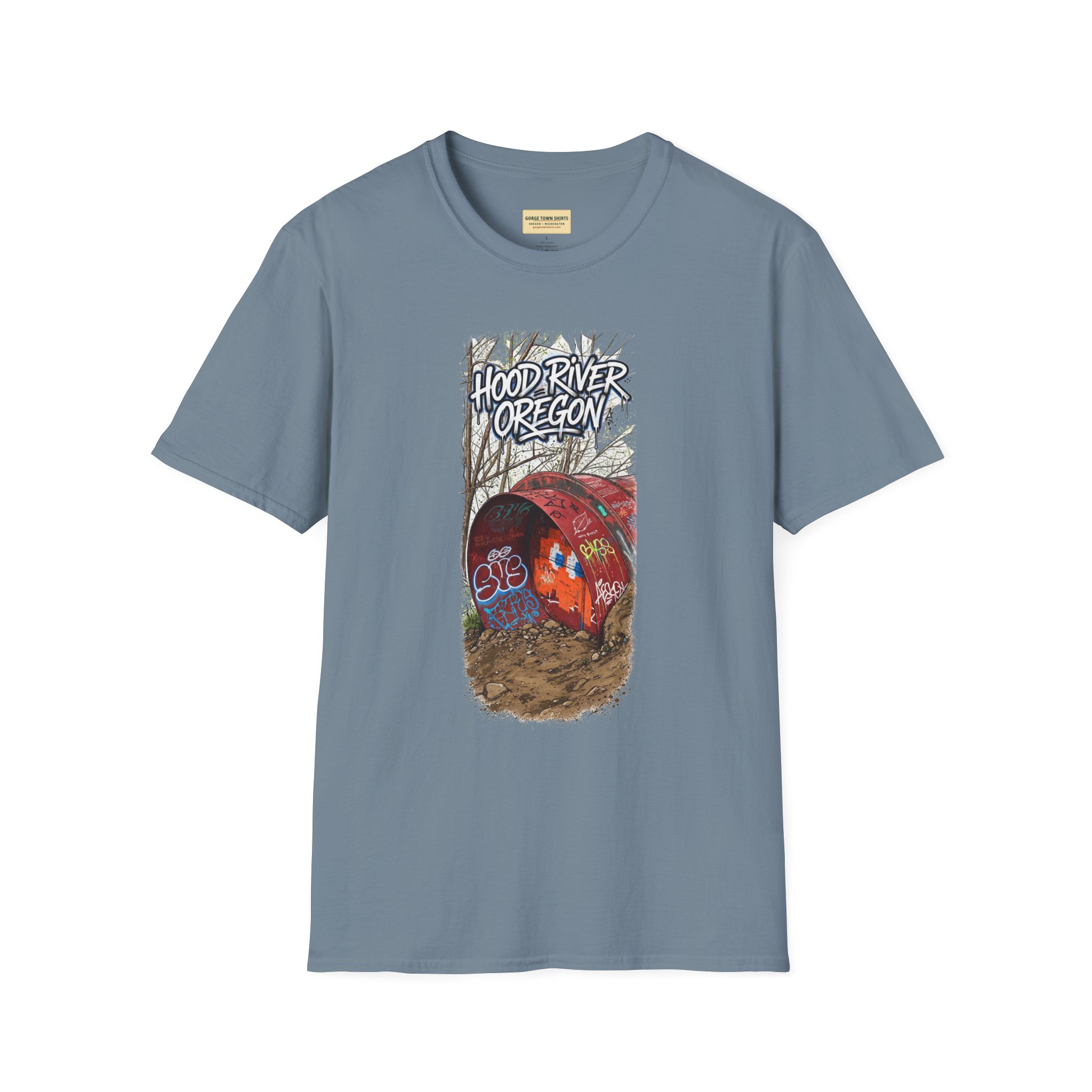 Hood River Oregon T-Shirt – Graffiti Tunnel Graphic - Image 12