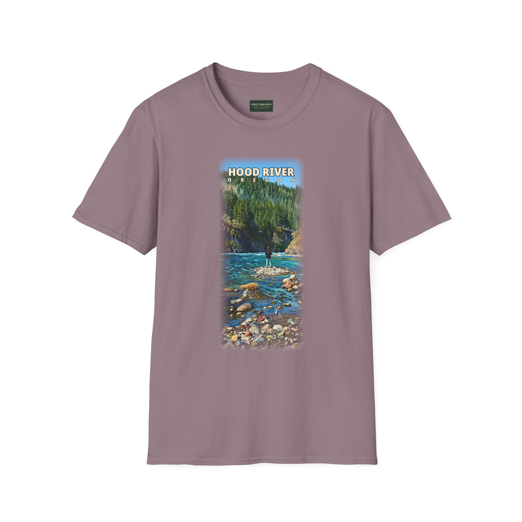 Hood River Oregon Angler T-Shirt - Image 43